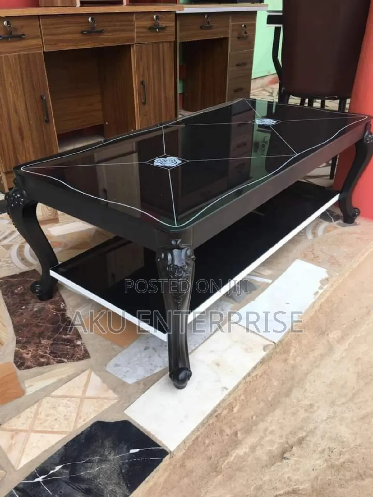 Glass Center Table Black