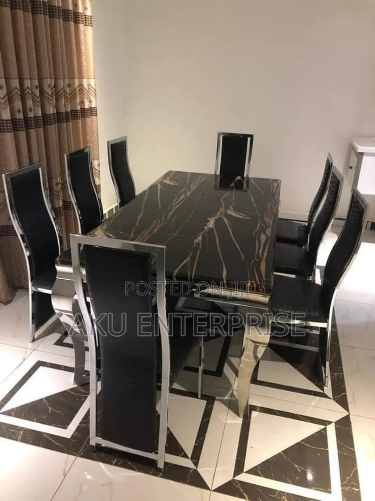 8 Chairs Marble Dinning Set Luxury