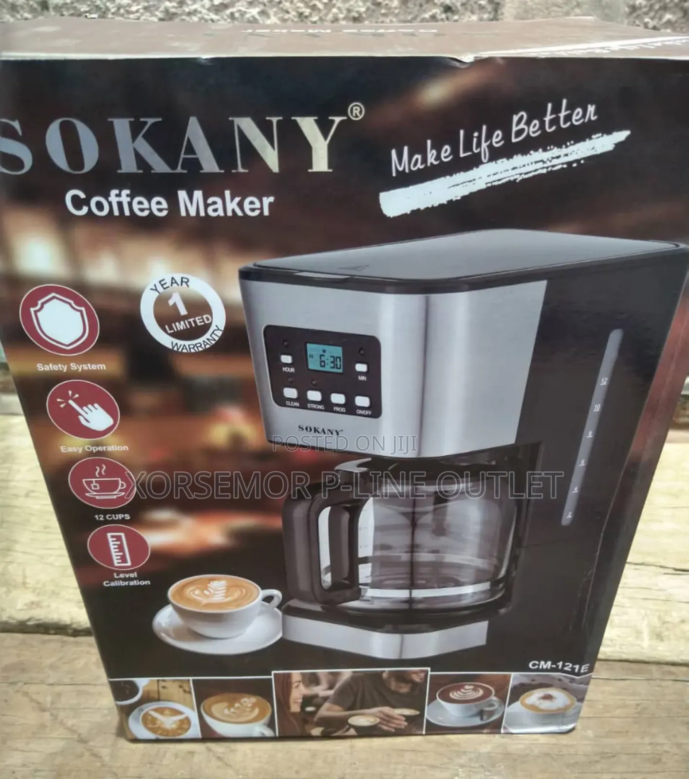 Sokany 1.5l Coffee Machine Cm-121e
