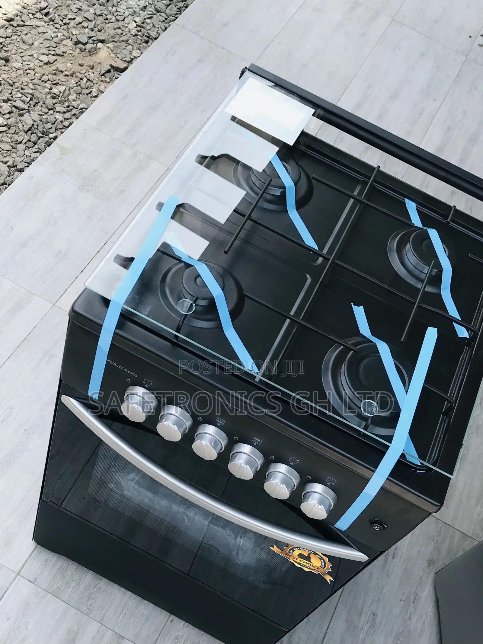 Adjustable Volcano 4 Gas Oven 50/50 Black Burner