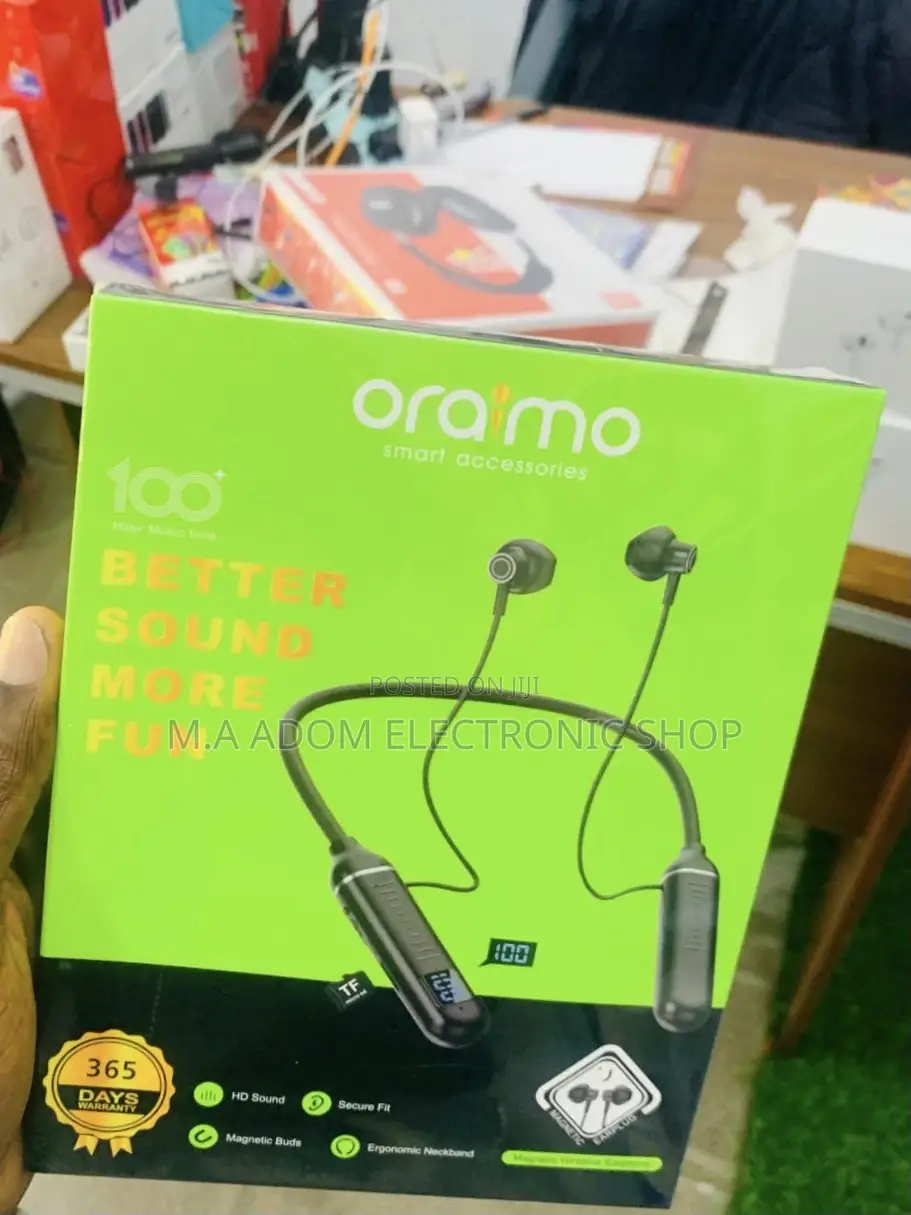 Original Oraimo Bluetooth Neckband(Black) 