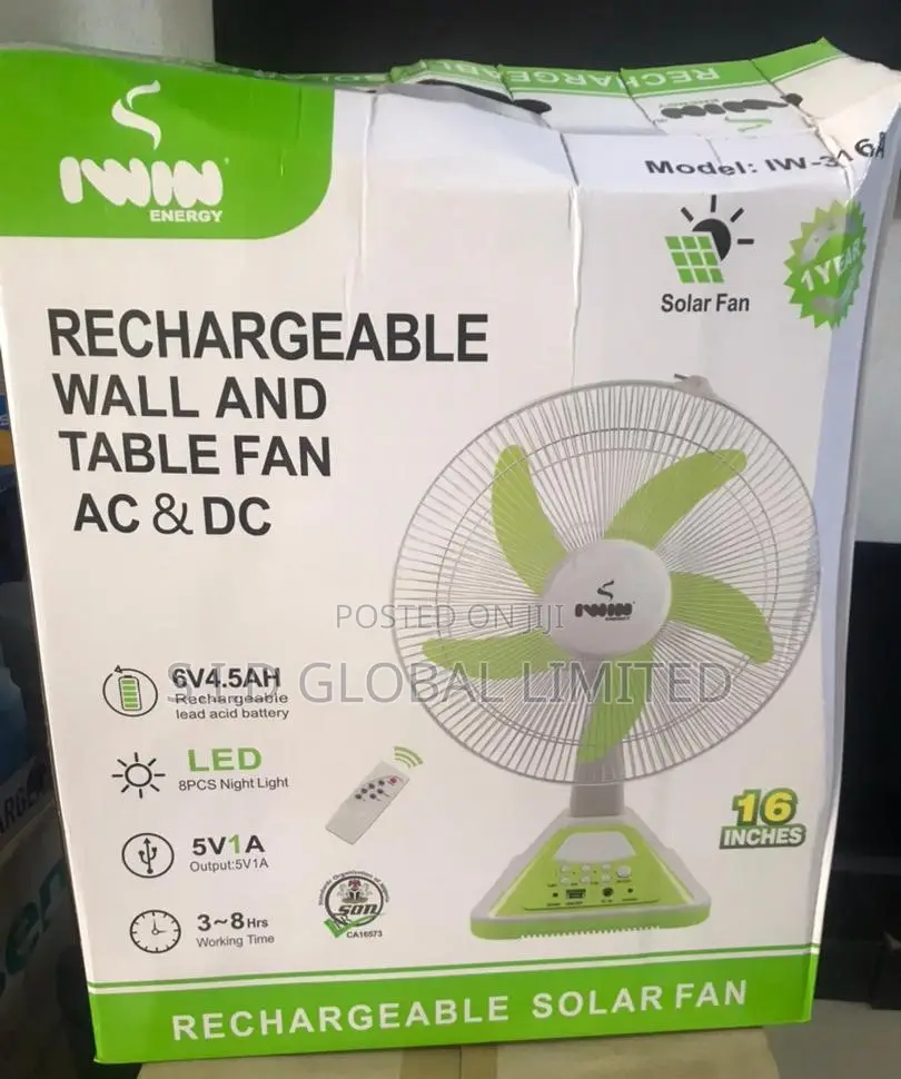 Not Your Regular Iwin Rechargeable Wall and Table Fan AC/DC