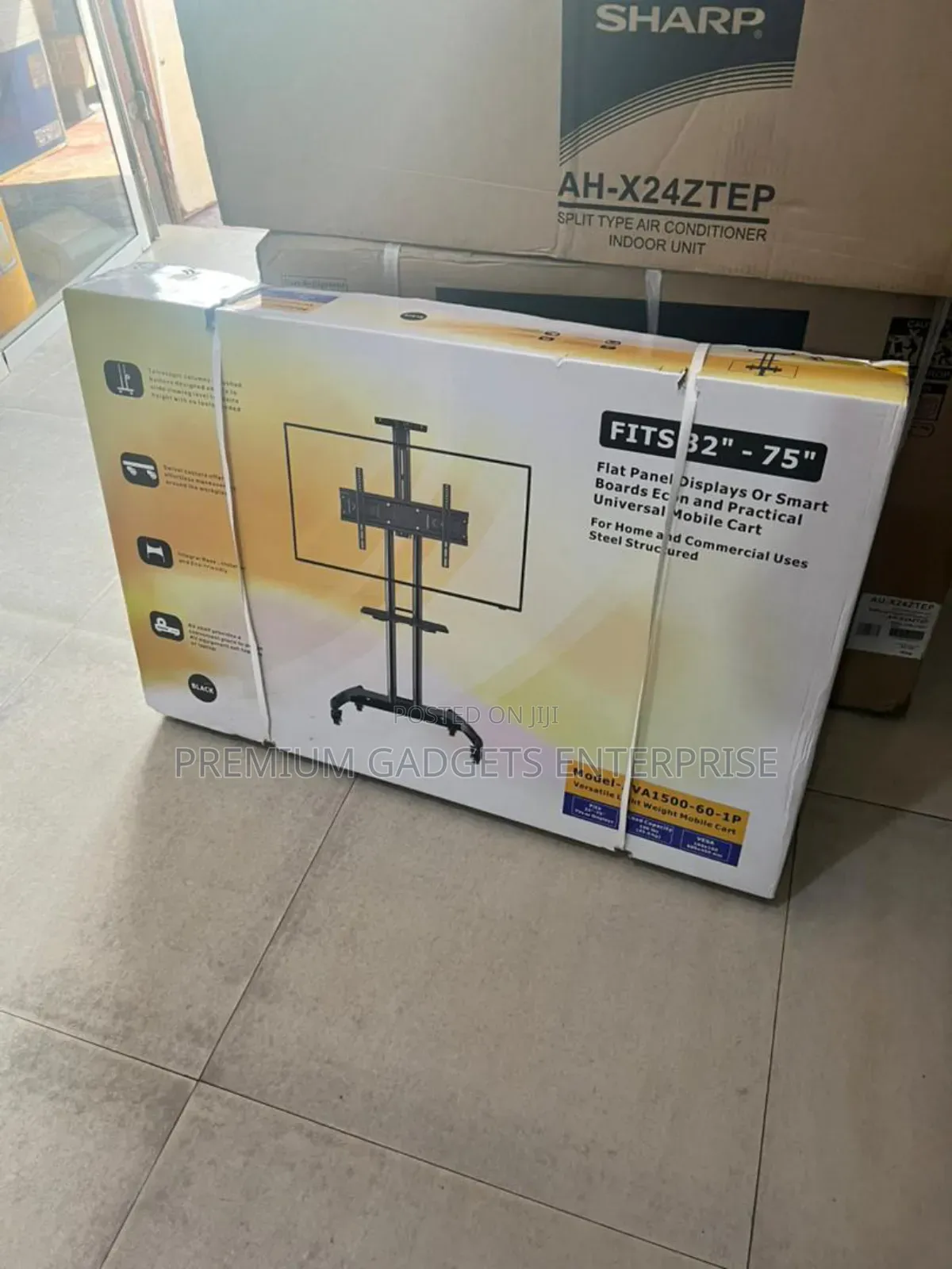 Versatile Ava1500-60-1p Swivel Mobile TV Stand Cart 32-75"