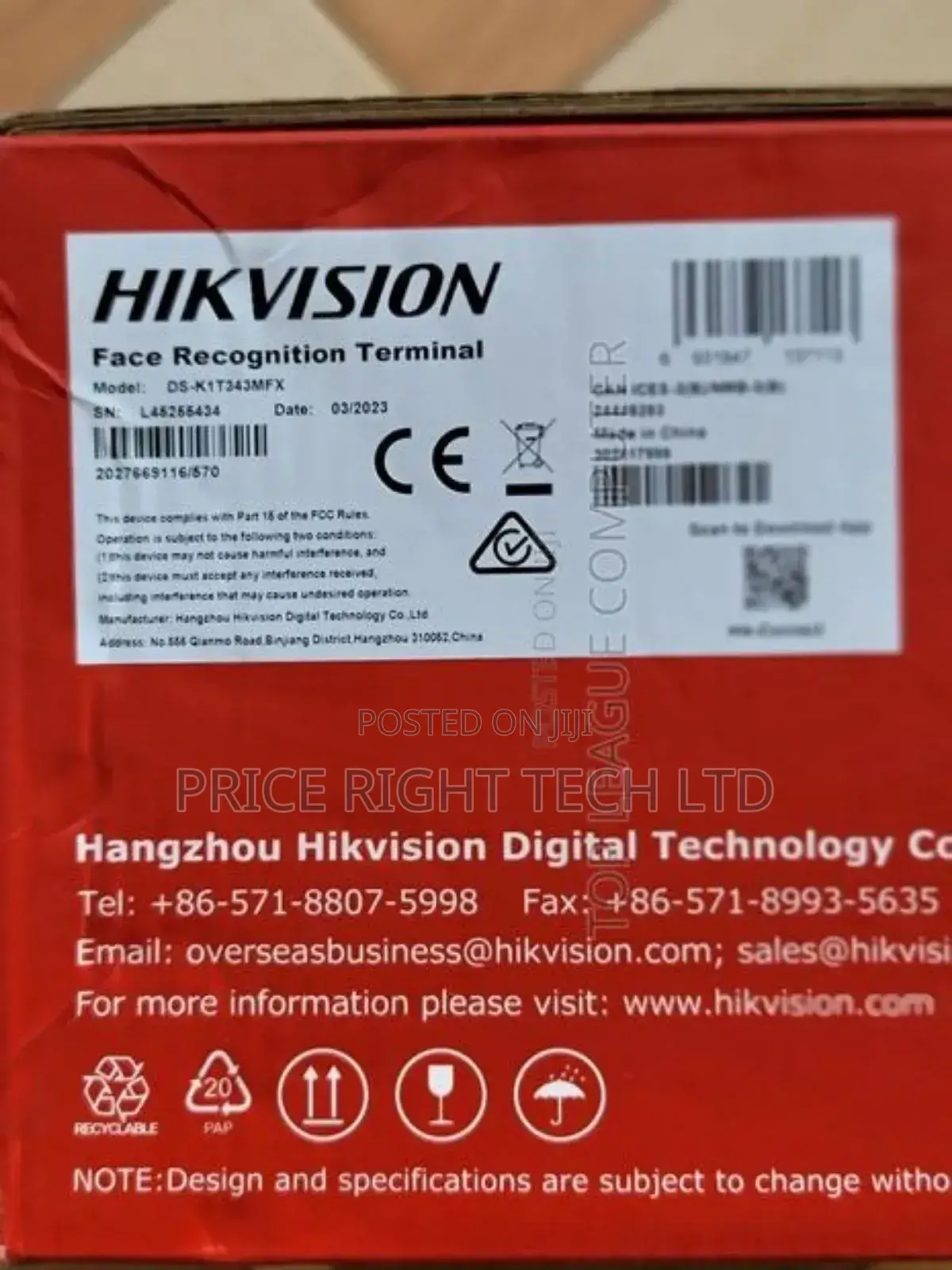 Hikvision DS-KIT343MFX Acess Control Face, Fingerprint