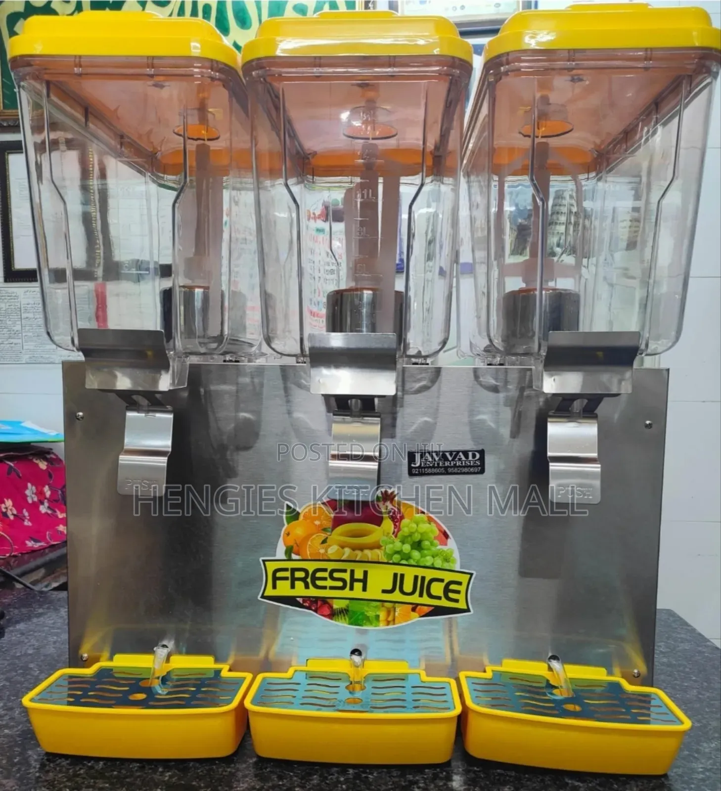 Electric Commercial Juice Dispenser Hot/Cold (18 Litres X 3tanks)
