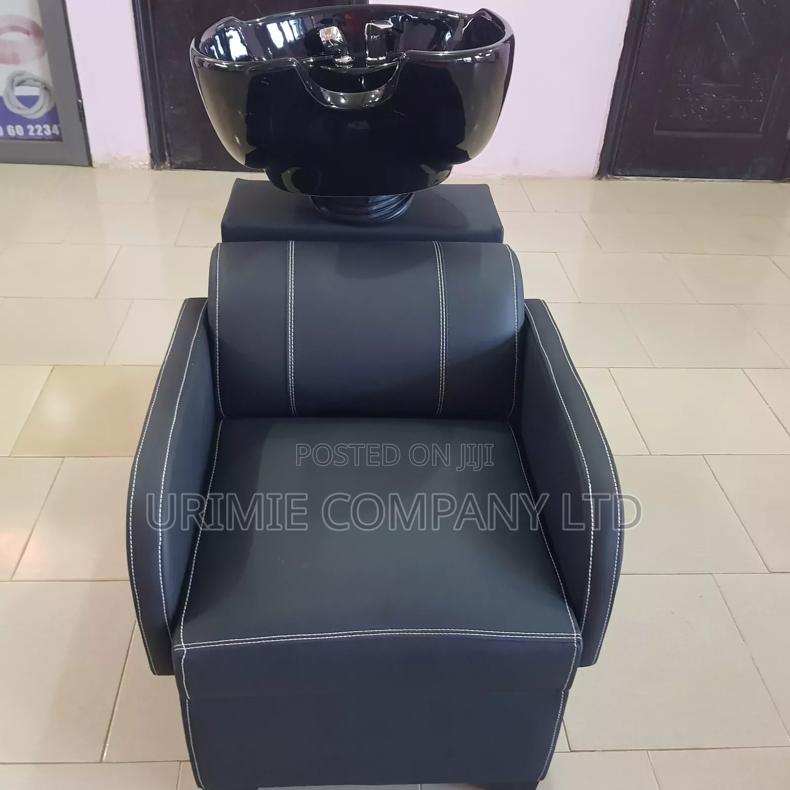 Solid Black All Leather Hair Washing Basin