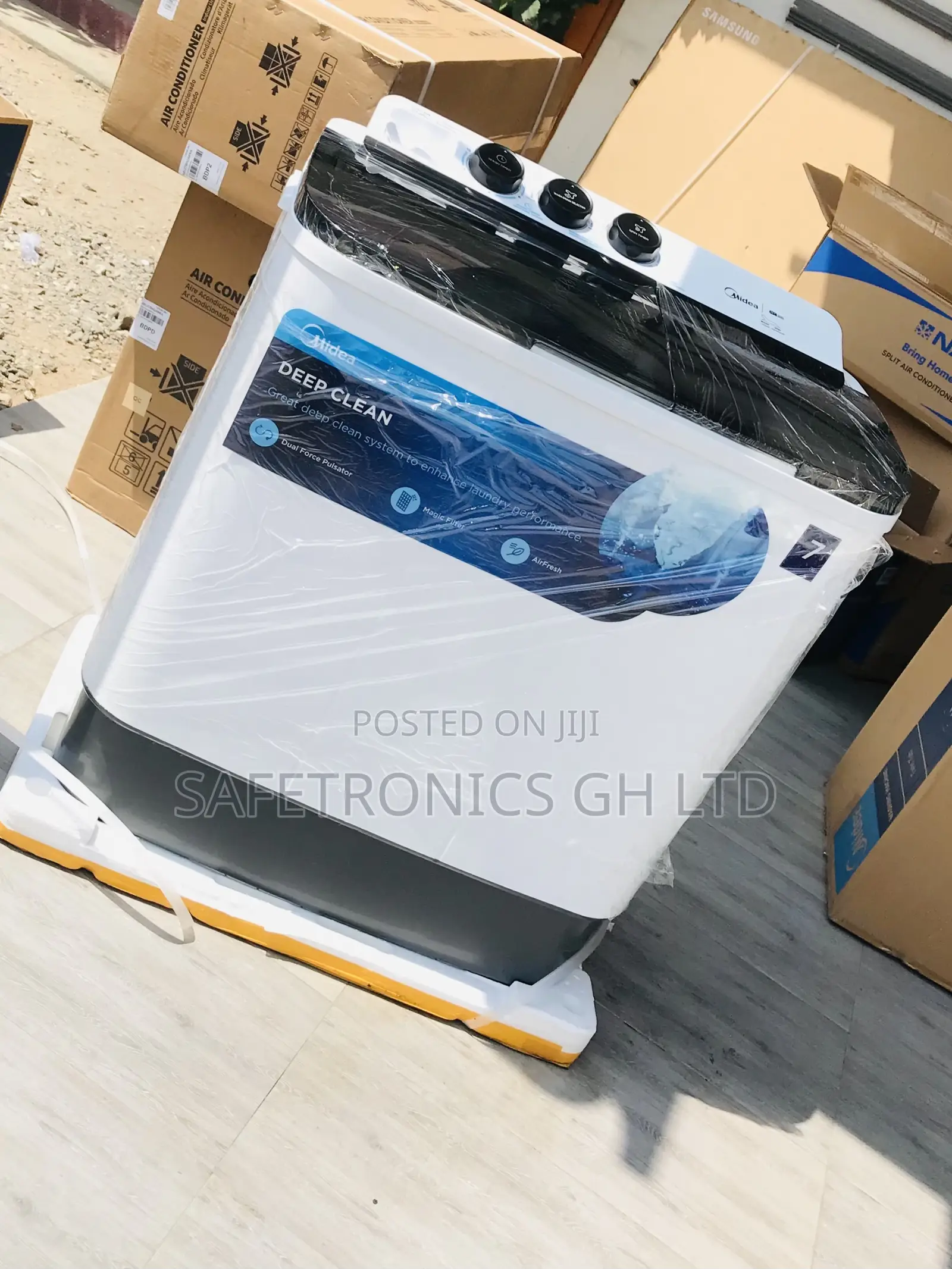 Get Classic 7kg Midea Semi Automatic Topload Washingmachine