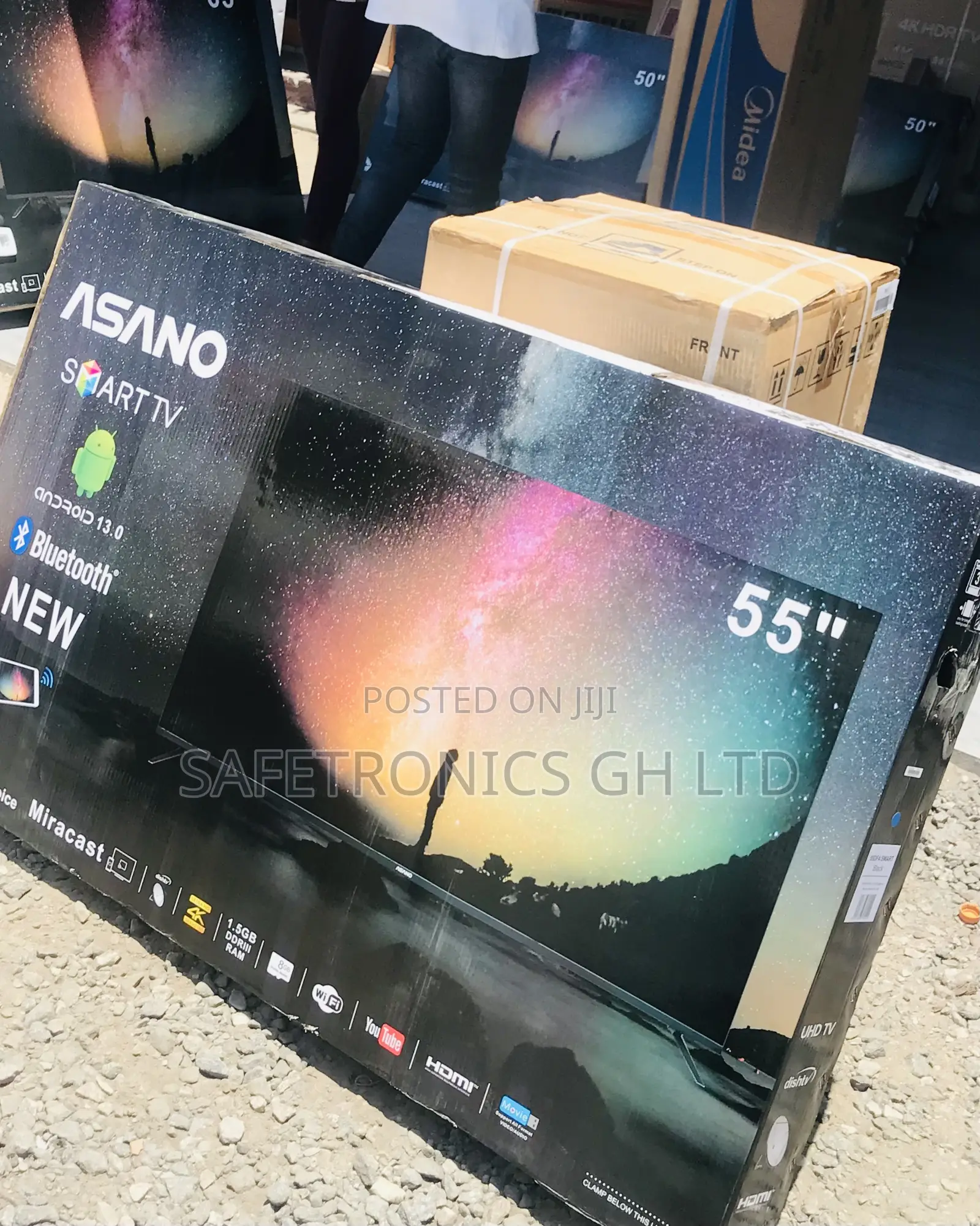 Grab Classic (Black) 55 Inch Smart Sleek LED Asano Tv