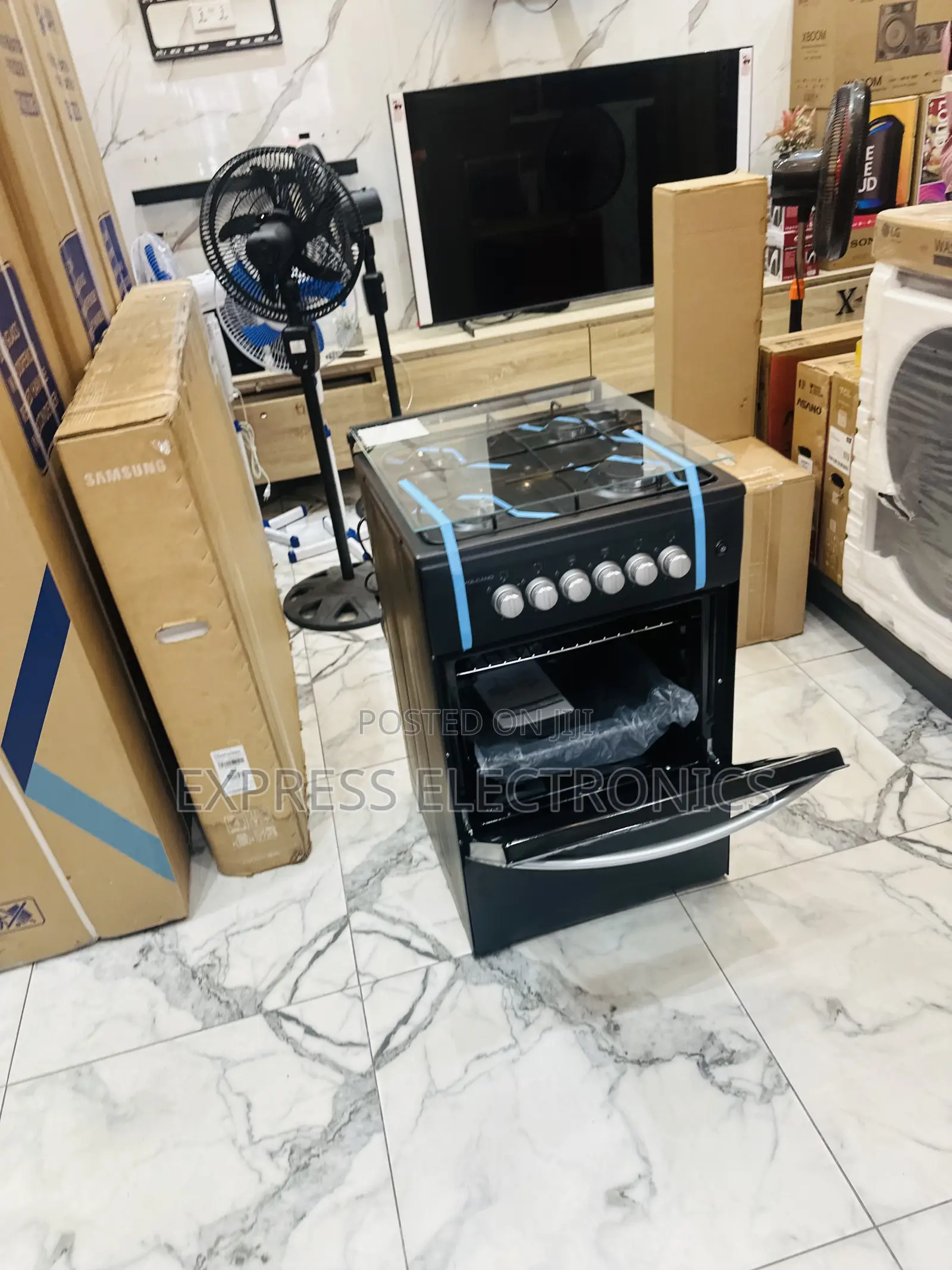 Stand Up Stove Oven Volcano Black 4burner 50/50