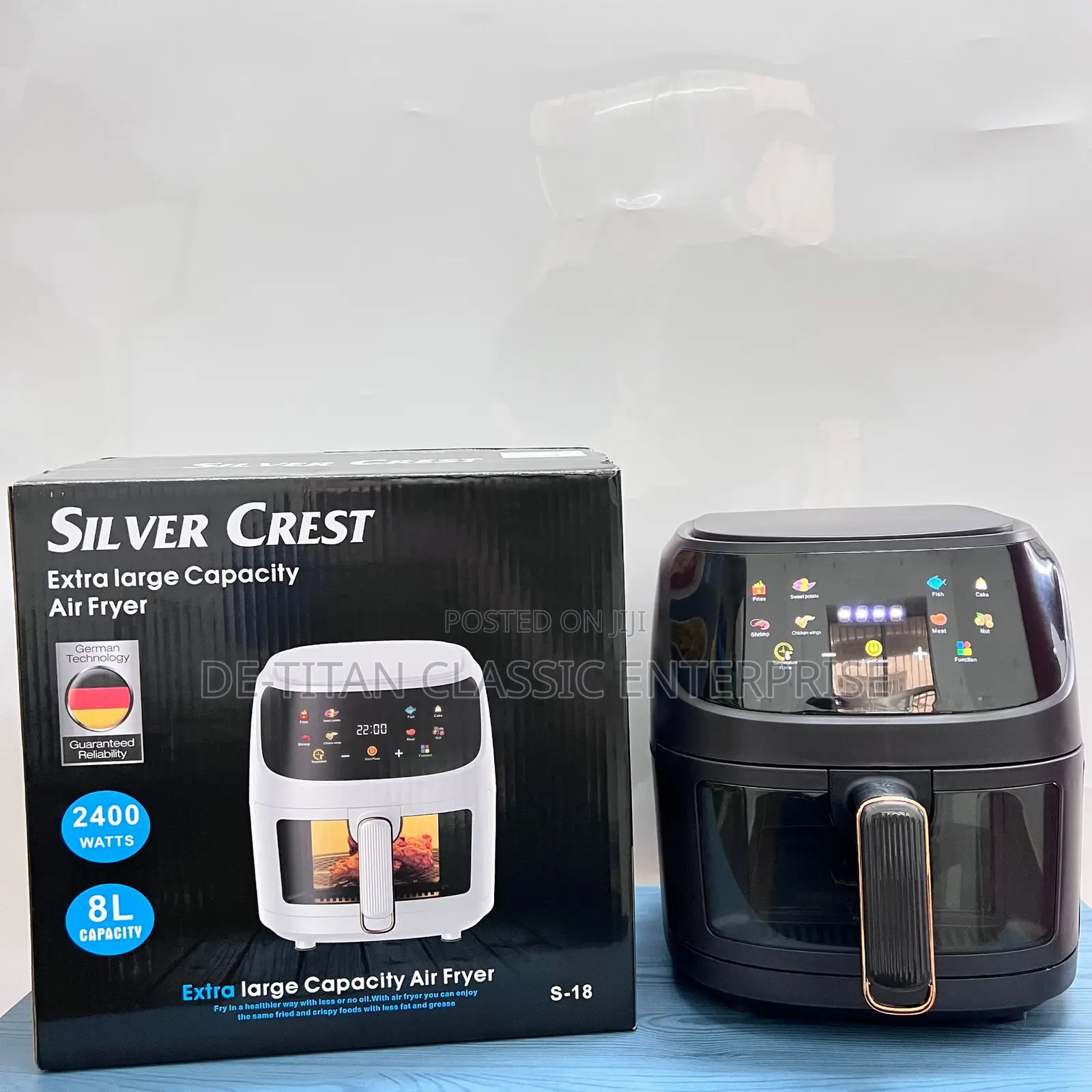 Silver Crest Extra Large Capacity Air Fryer - 8l - Black