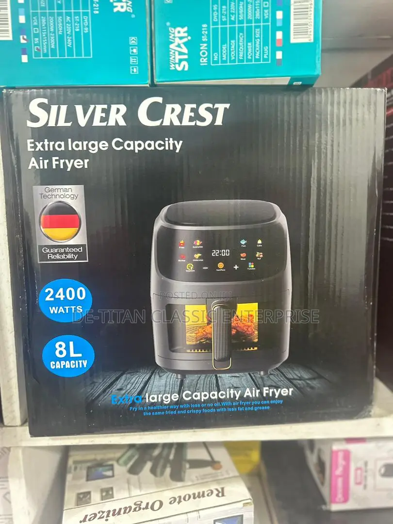 Silver Crest Extra Large Capacity Air Fryer - 8l - Black