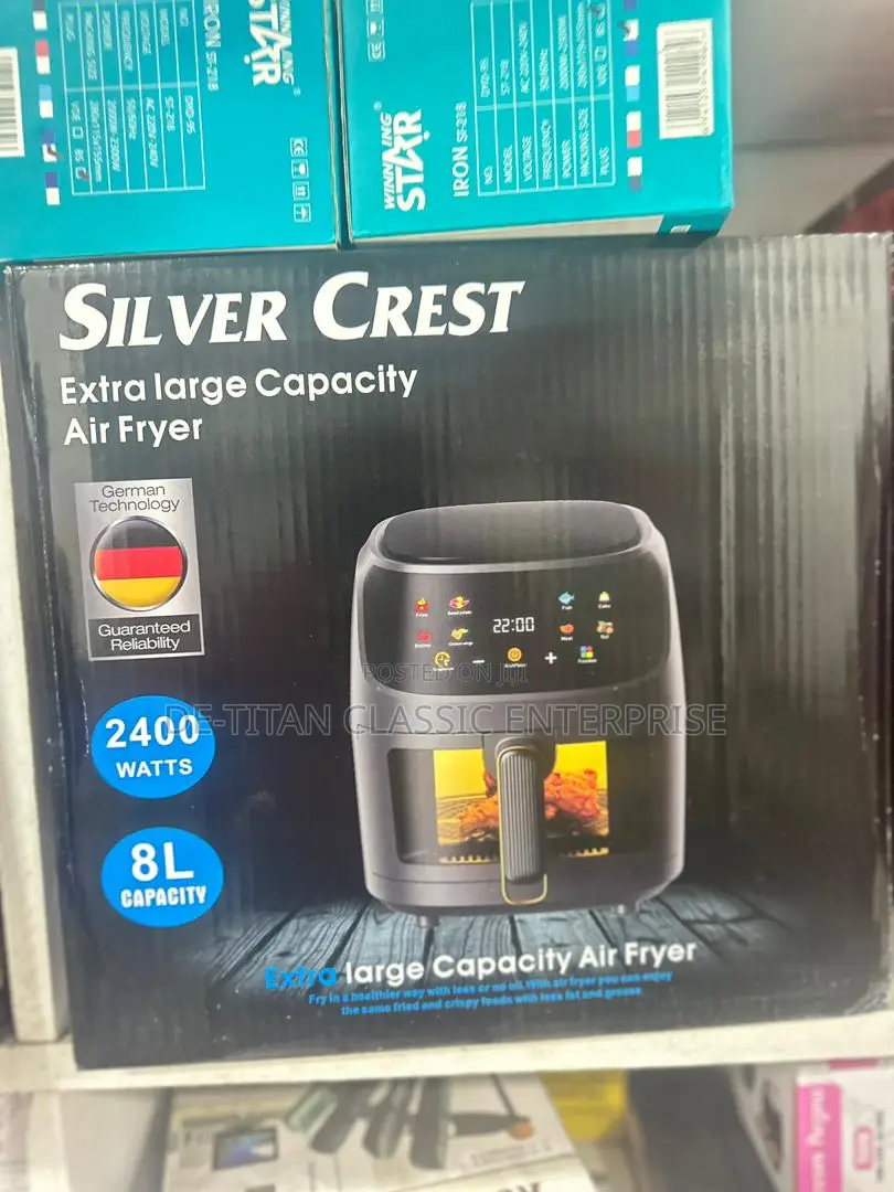 Silver Crest Extra Large Capacity Air Fryer - 8l - Black