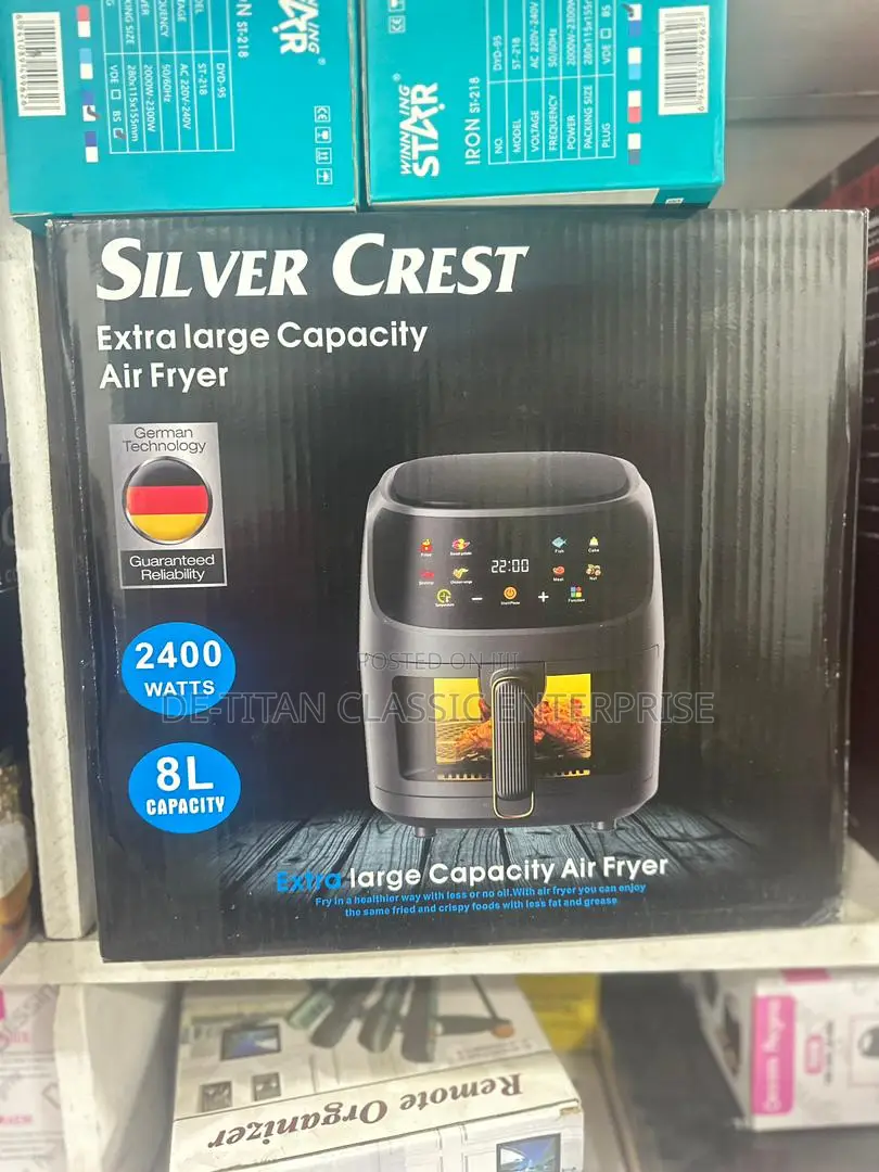Silver Crest Extra Large Capacity Air Fryer - 8l - Black