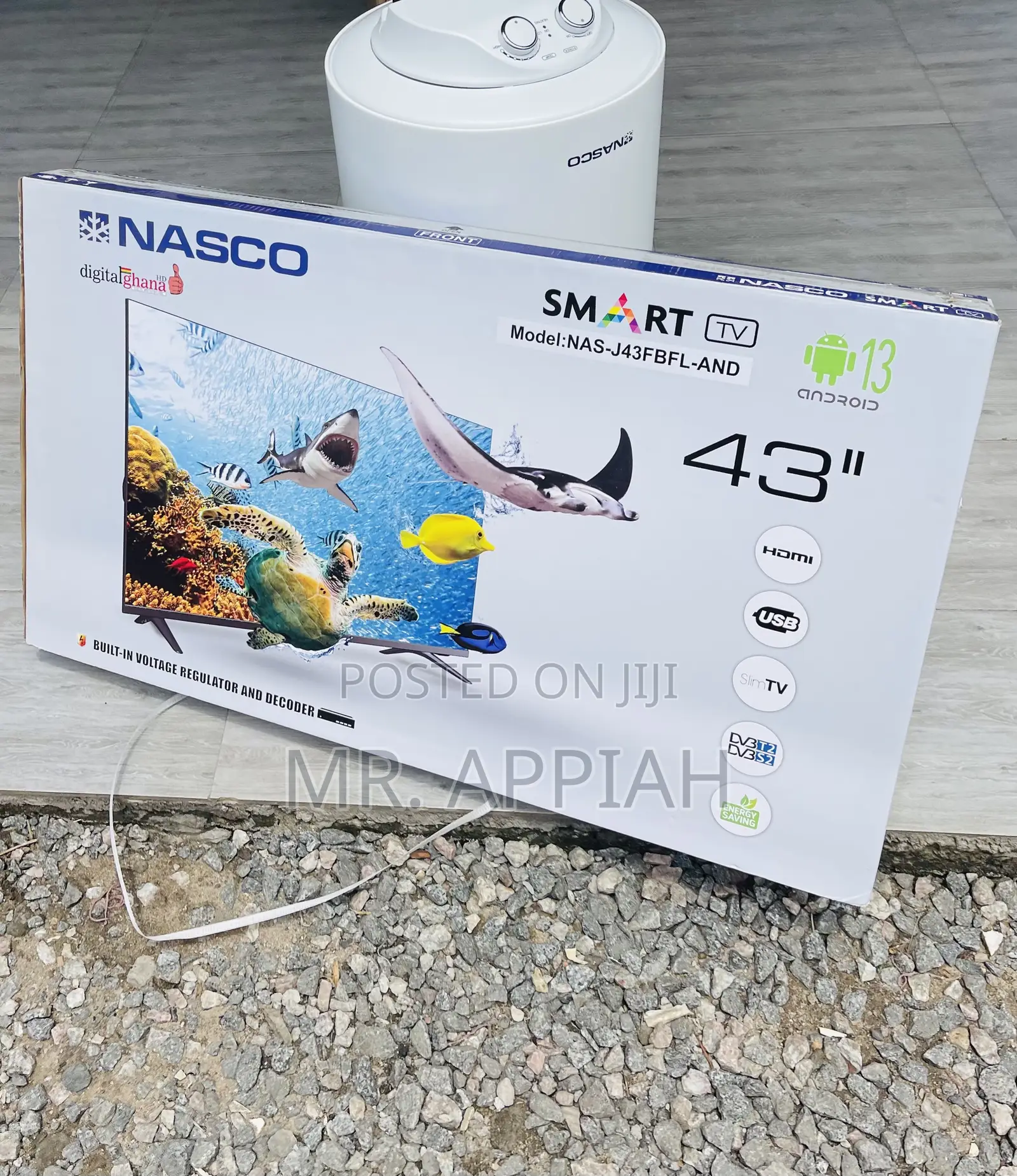 Digital Satellite Nasco 43 Inch Smart Television(Black).