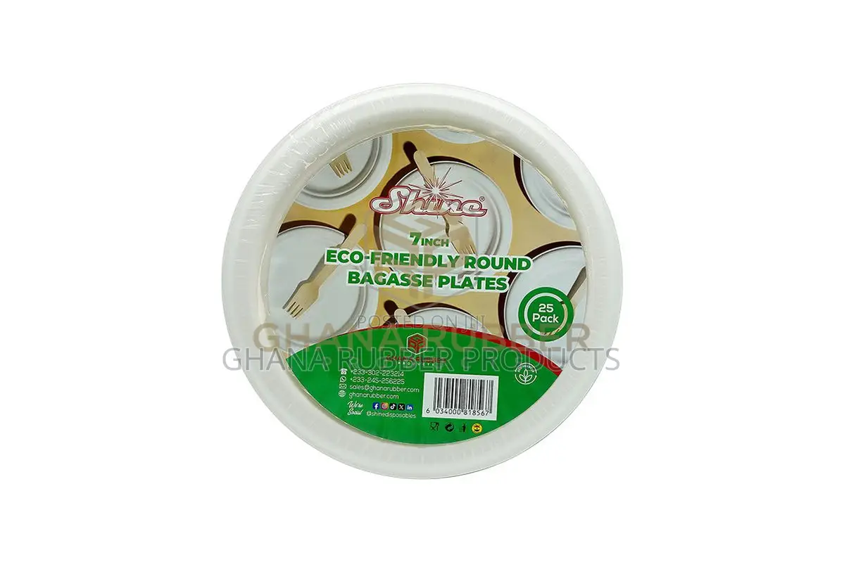 Bagasse Round Plates 7-Inches (1000pcs)