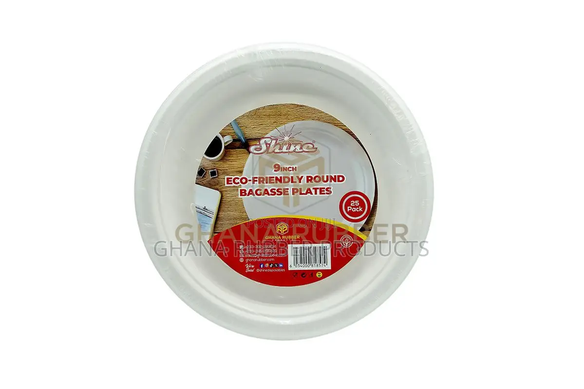 Bagasse Round Plates 9-Inches (500pcs)