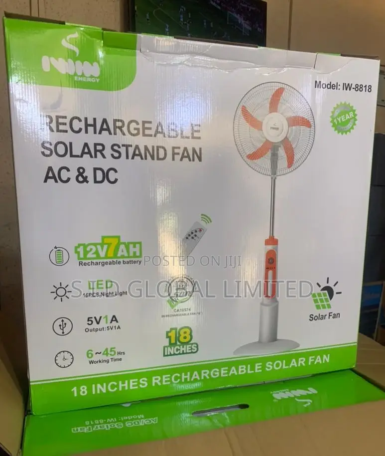 Brighten Up Your Home With Iwin Rechargeablesolar Stand Fan