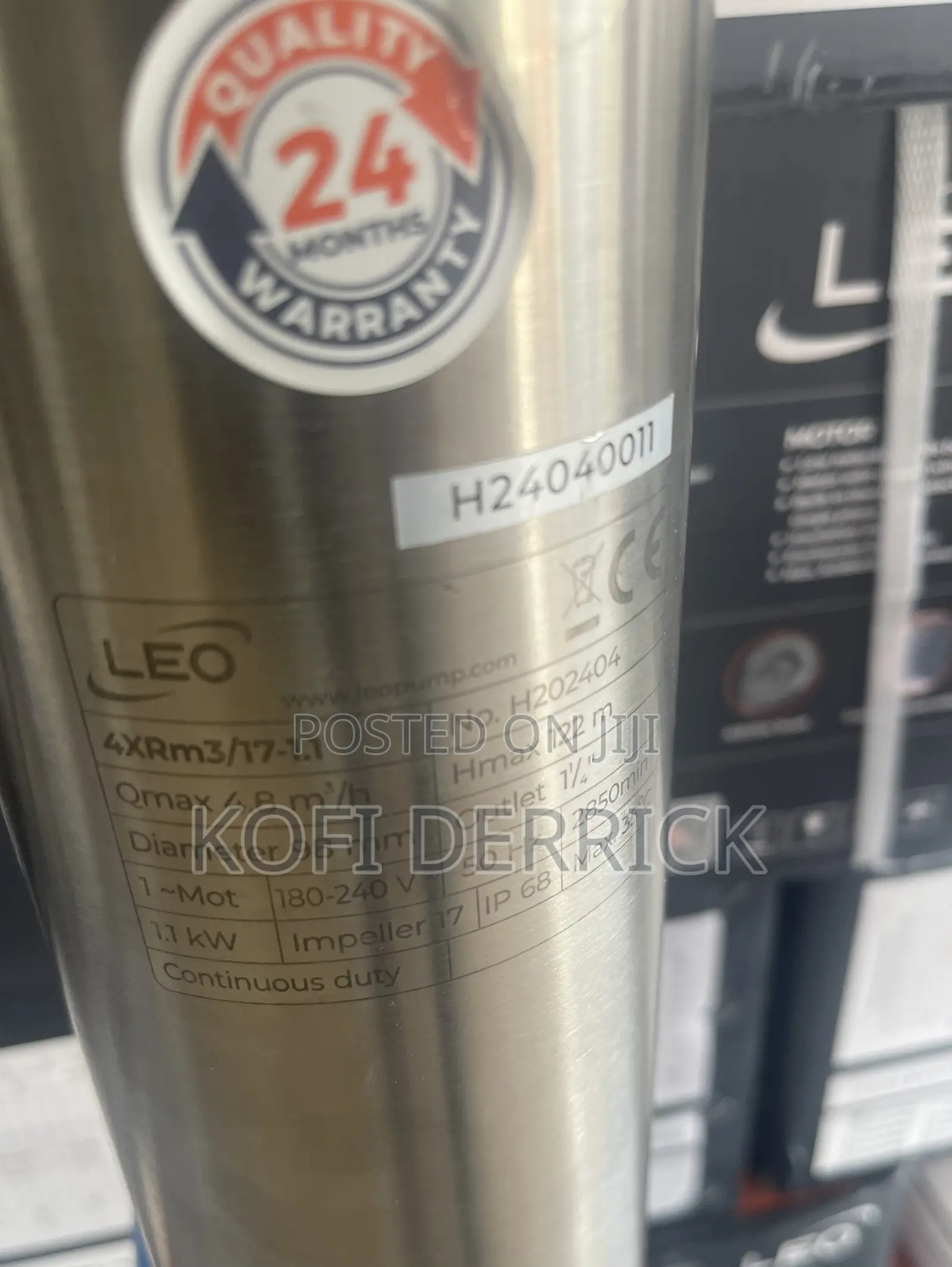 Borehole Pump - 1.5hp Leo Borehole Pump