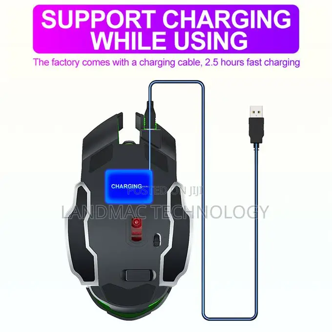 Wolf 6D 720H Long Battery Rechargeable Gaming Mouse