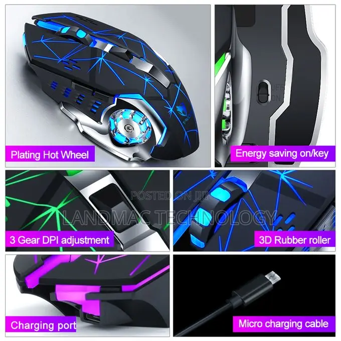 Wolf 6D 720H Long Battery Rechargeable Gaming Mouse