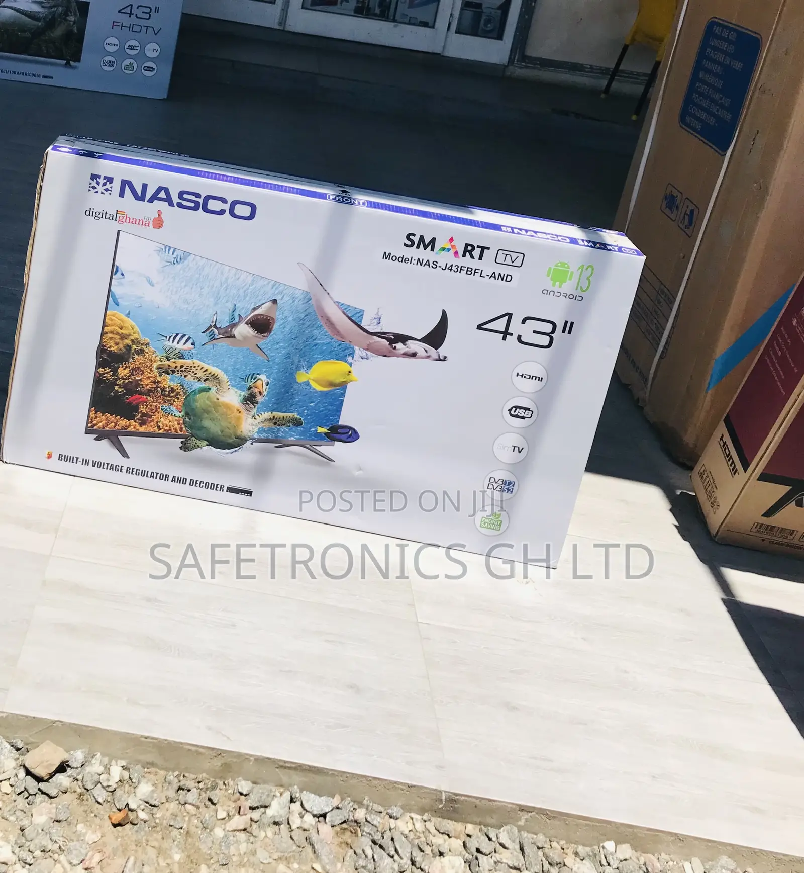 Sealed (Black) / Nasco Led 43 Inch: Glossy ; Tv