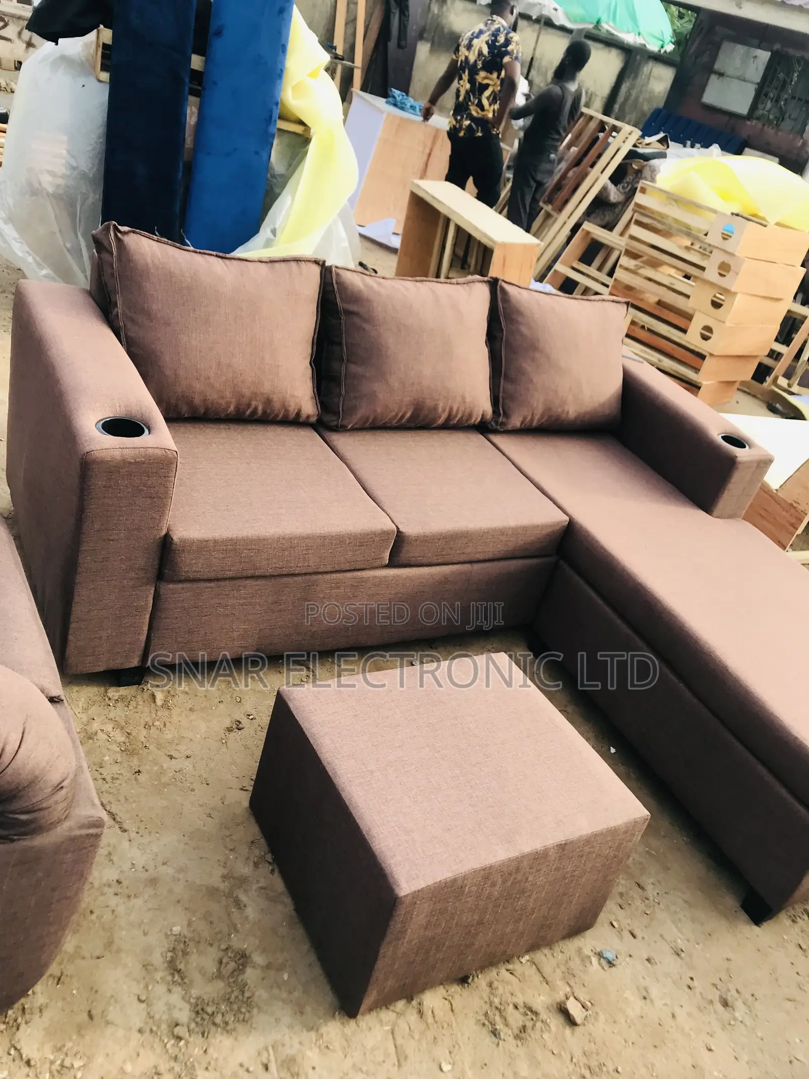 Corner Sofa-Bed With Storage, Dark Brown