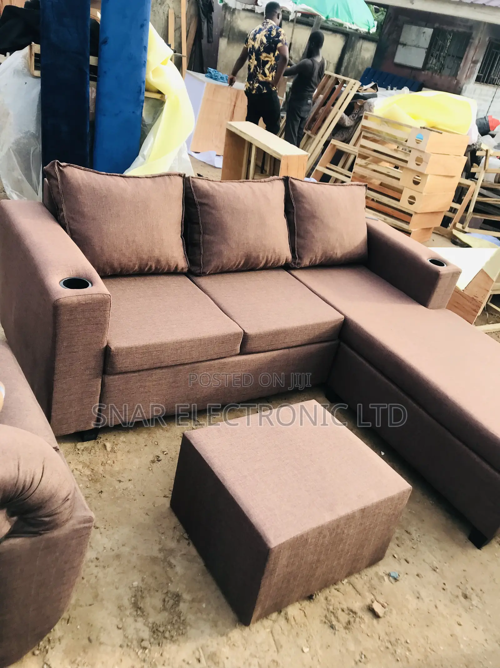 Brand New Corner Sofa-Bed With Storage,Dark Brown