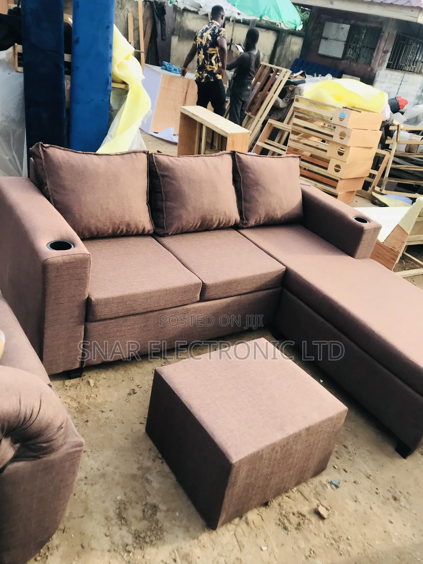 Brand New Corner Sofa-Bed With Storage,Dark Brown
