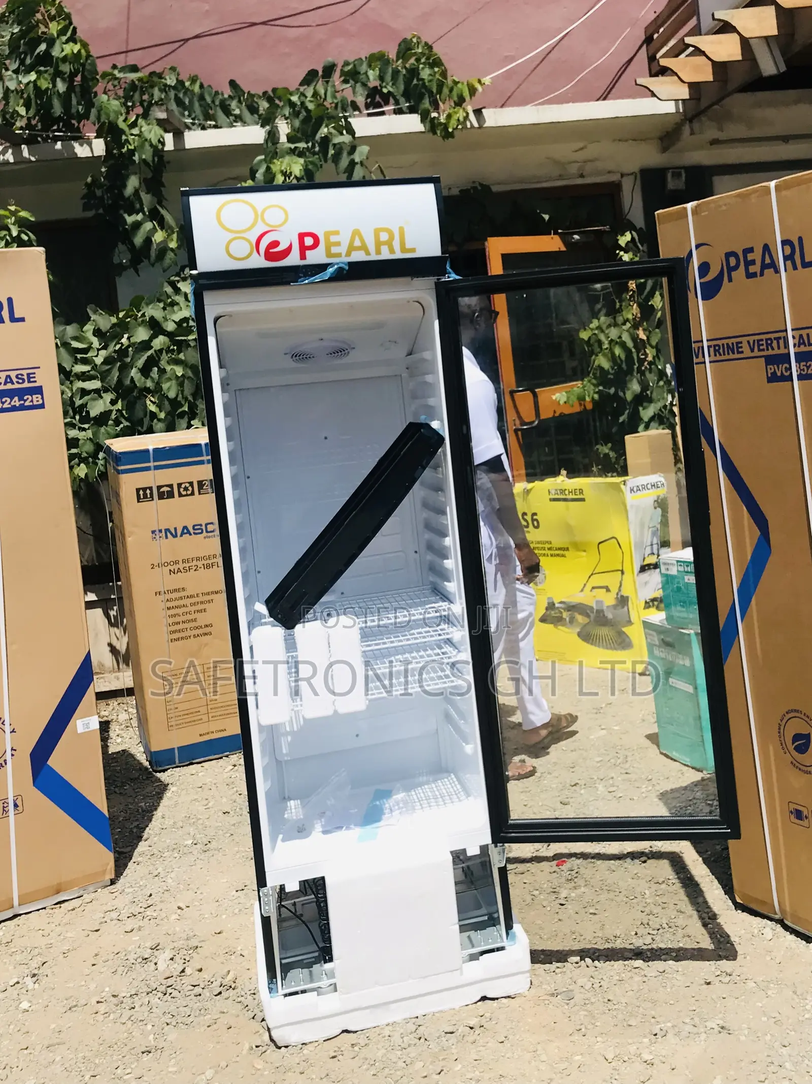 ; Elegant New Display Pearl PVC-424 Glass 1door 400L 