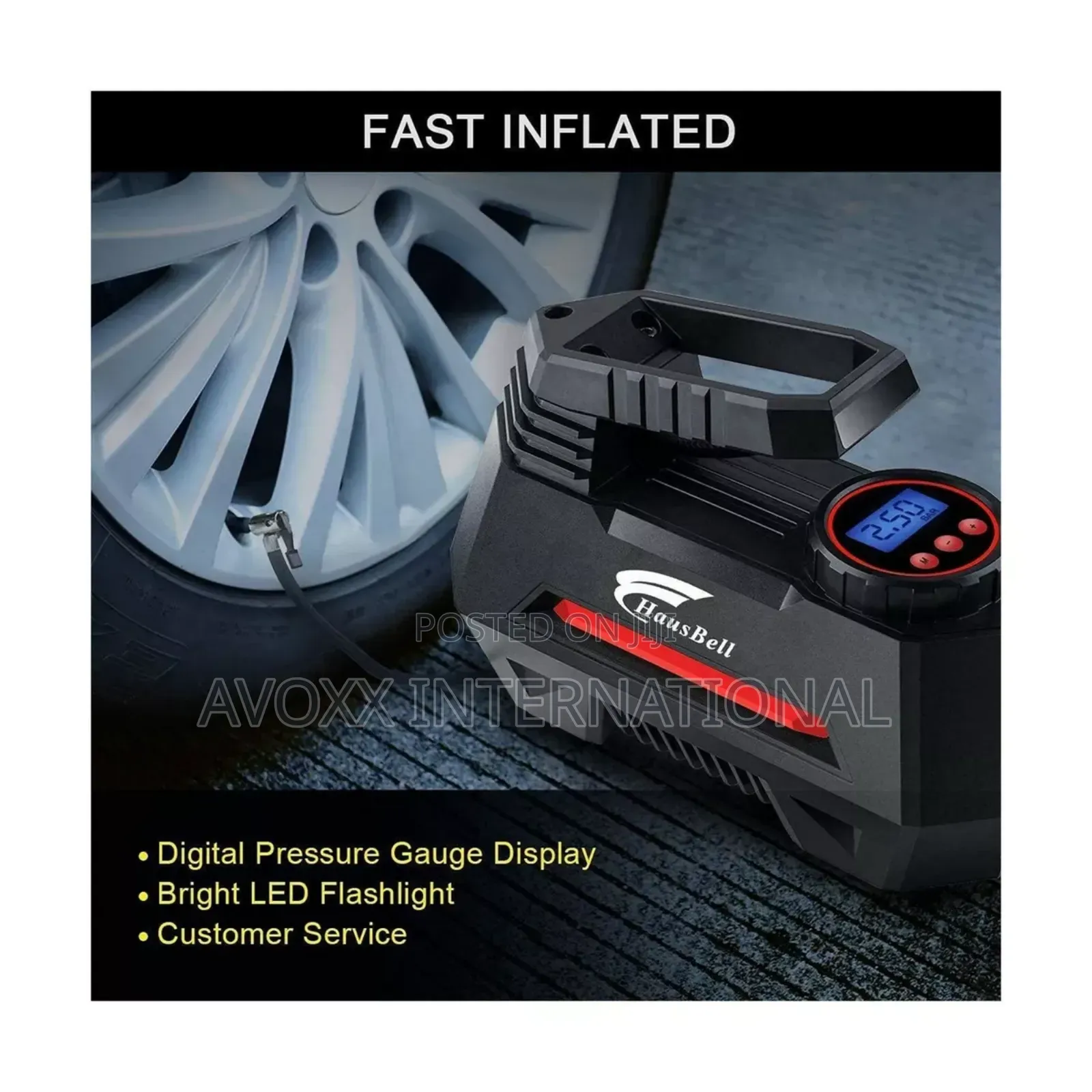 Haubell Portable Air Compressor Pump 150lb in Tire Inflation