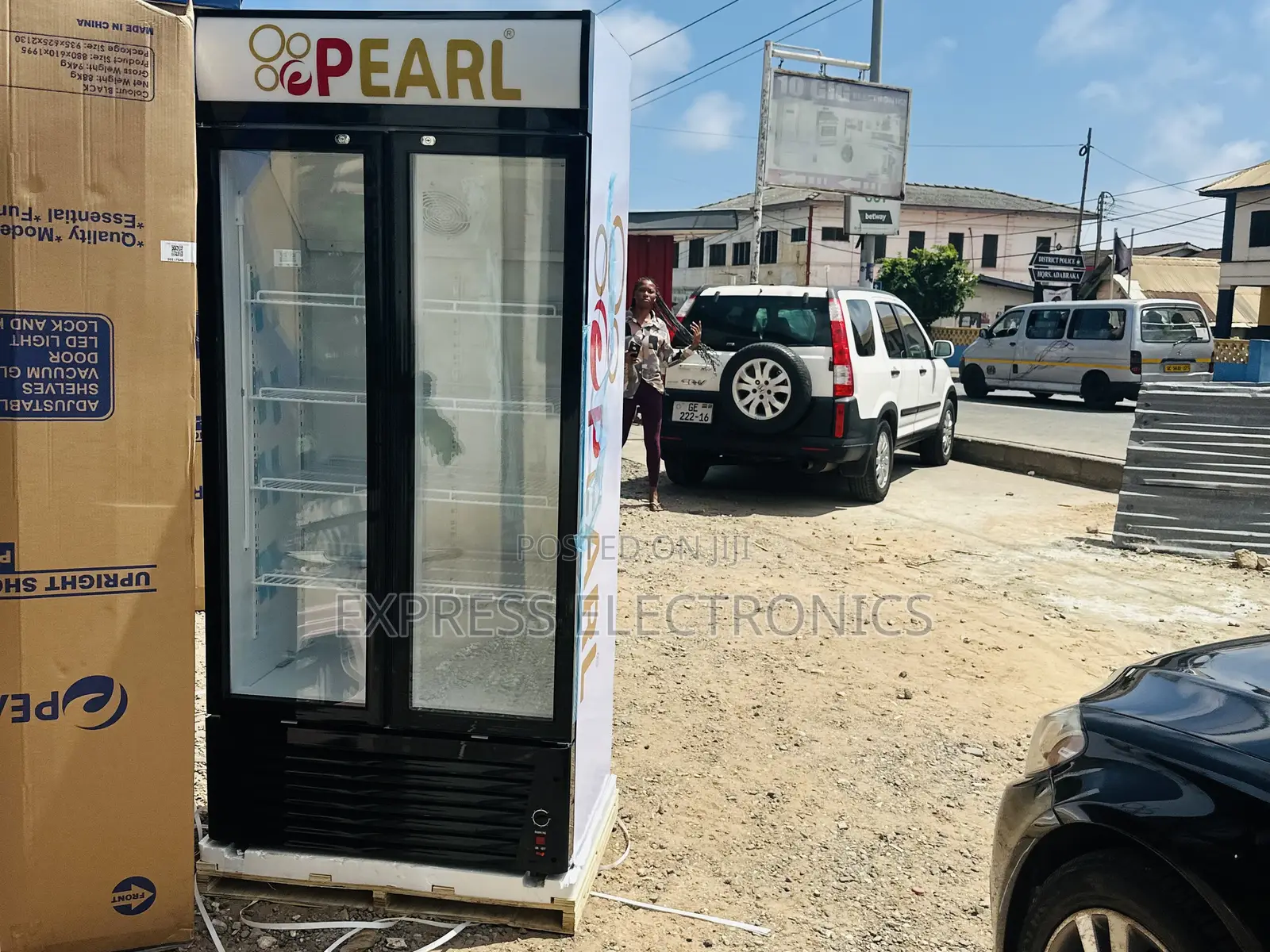Elegant Design Slim Double Door PVC 424, 400L Pearl