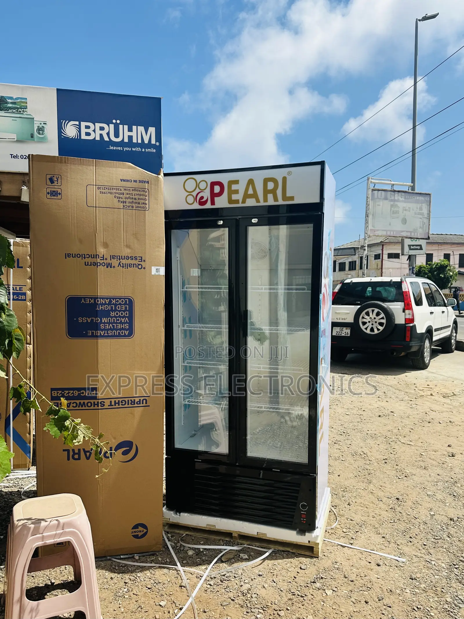 (Pvc 424, 400L) Double Door Pearl Display Fridge