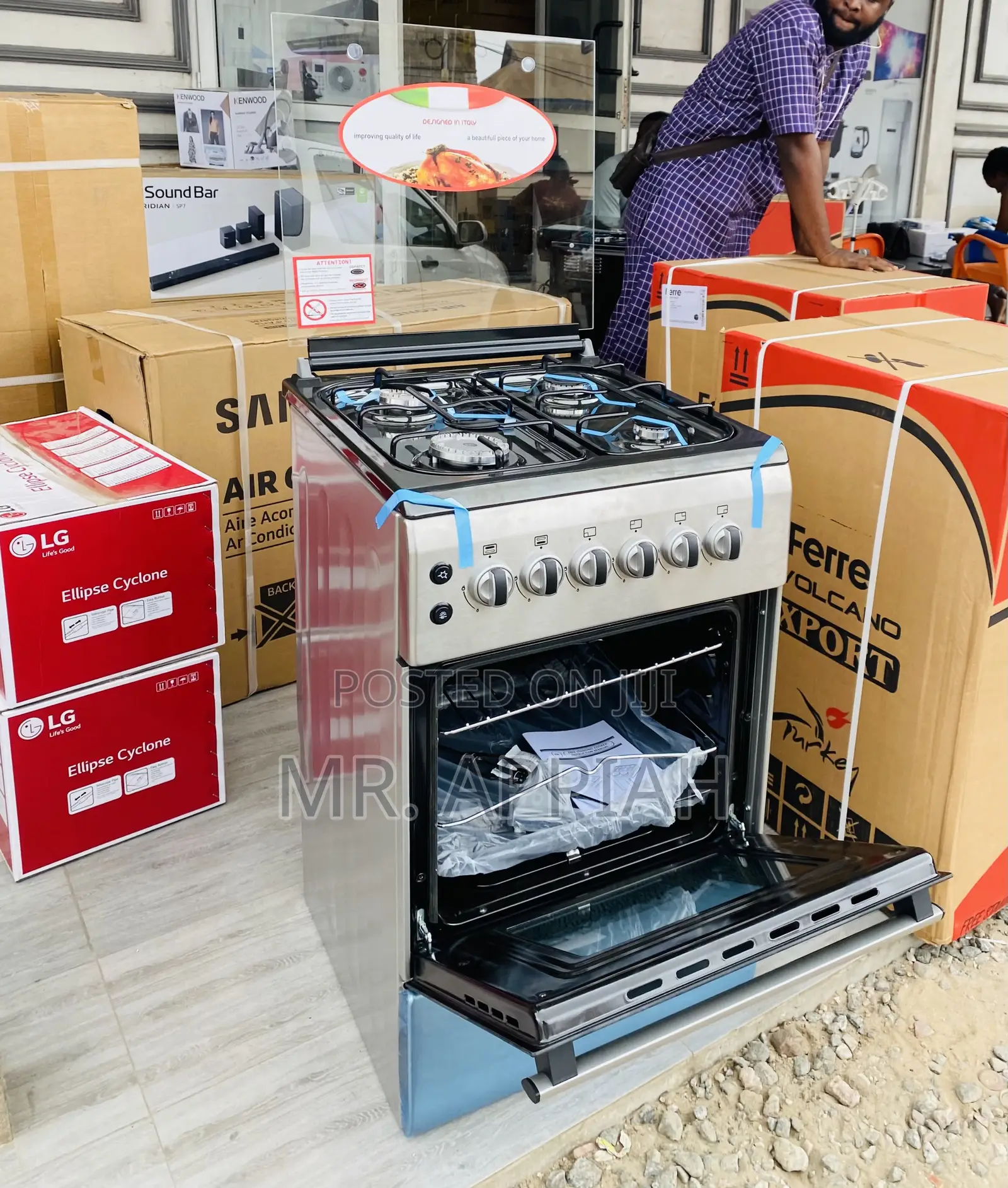 Order Authentic Ferre 60x60 Gas Oven 4 Burner + Grill.