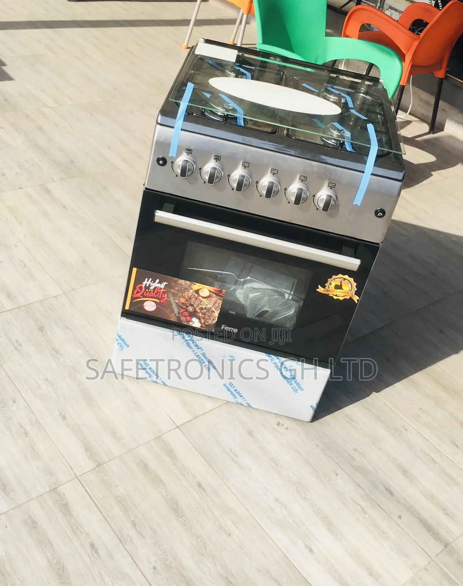 Super Powerful Ferre 4 Gas Burner 60x60 Oven (Gray) 
