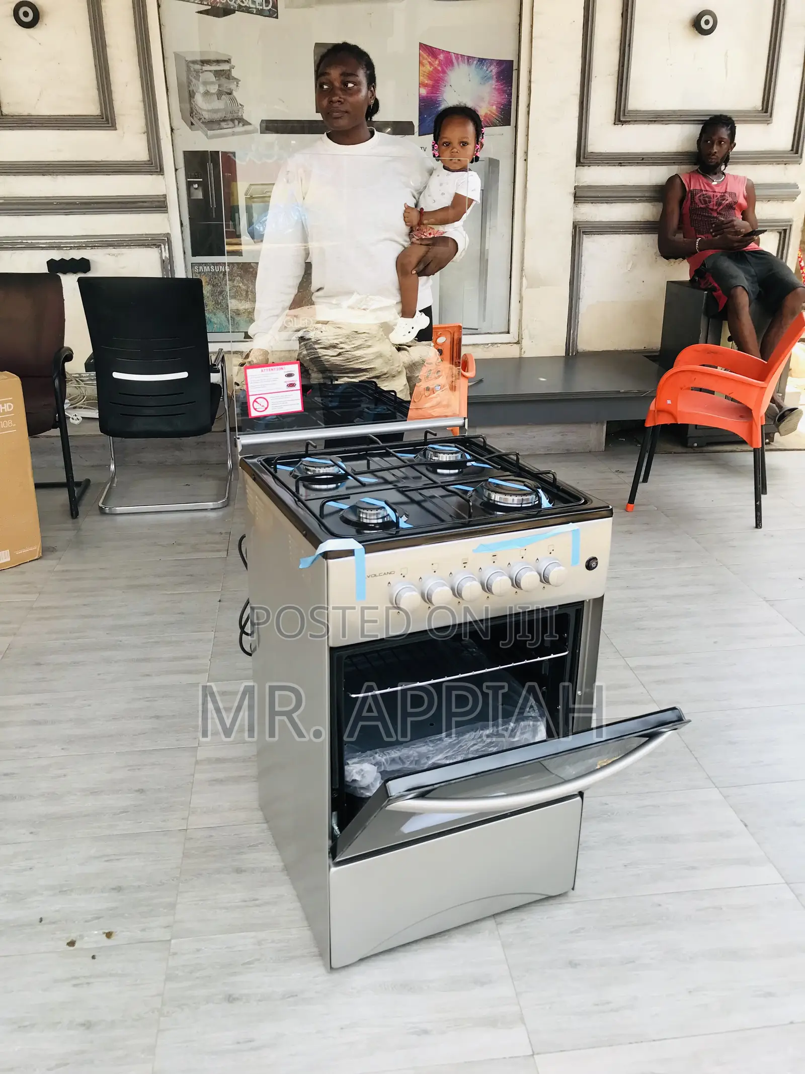Authentic Ferre 50x50Gas Oven 4 Burner Manual Ignition,Gray