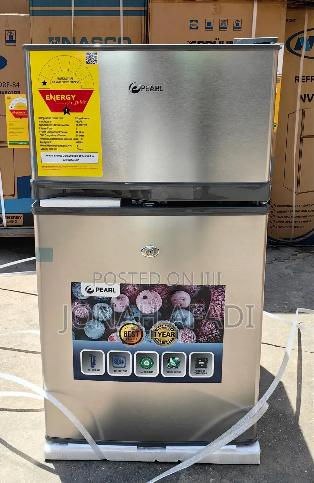 Pearl 80liters Table Top Double Door Fridge