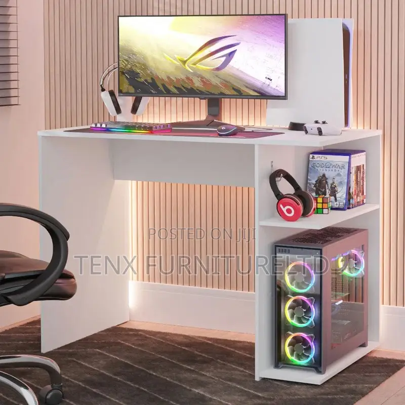 Gaming Computer Desk (With 2 Shelves)
