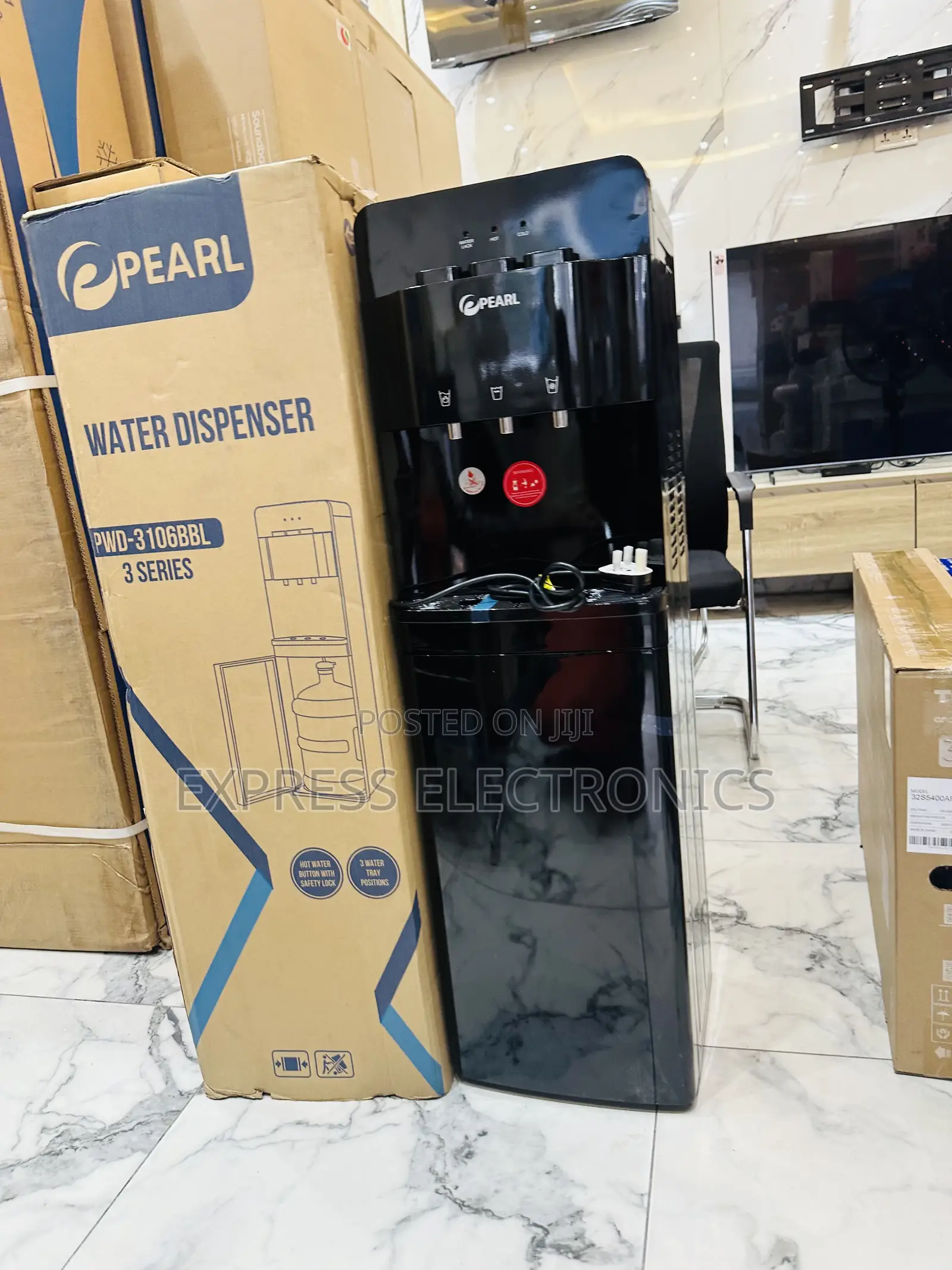 Black Water Dispenser Pearl With Fridge PWD-3106BBL