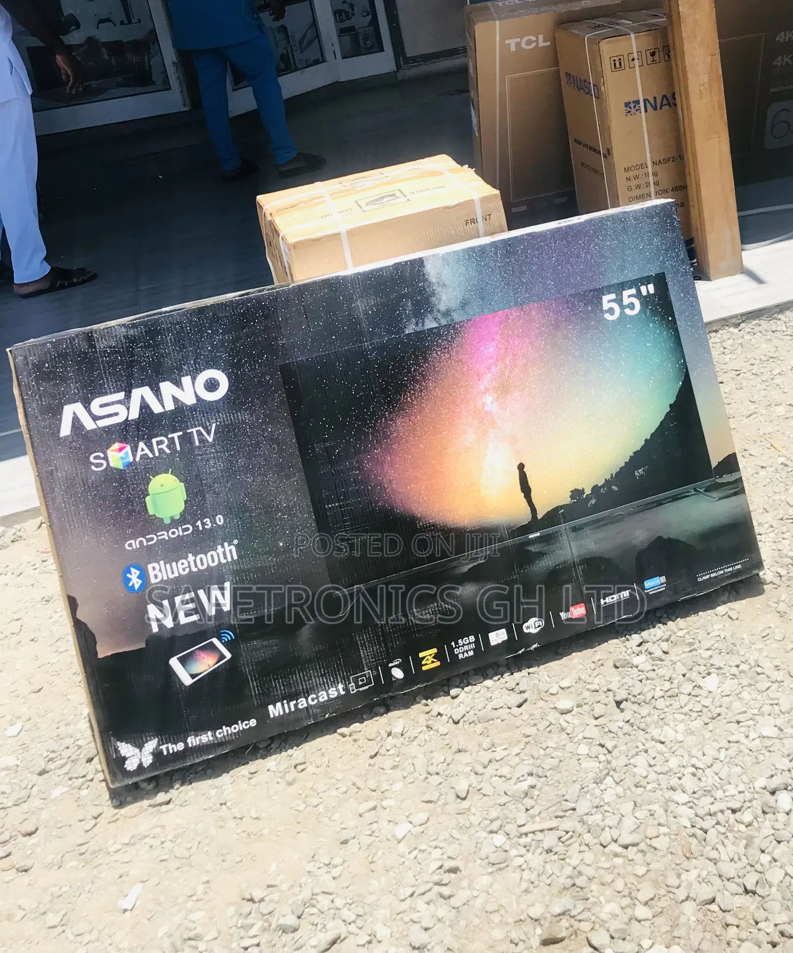 / Real Smart 4K Asano; 55 Inch Sleek LED (Black) Tv 😊