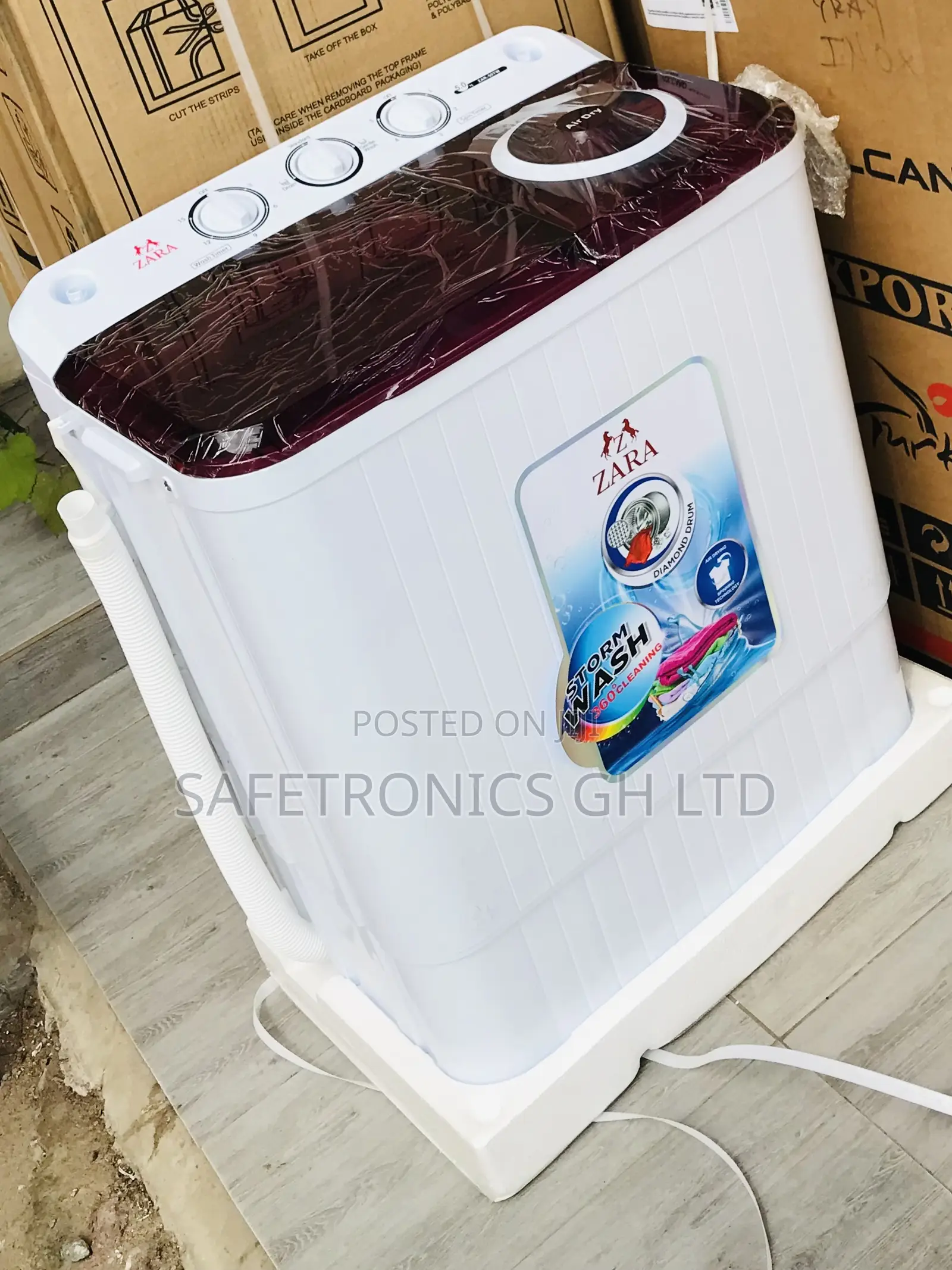 White/Red 5kg  Zara Washingmachine Semiautomatic Topload 