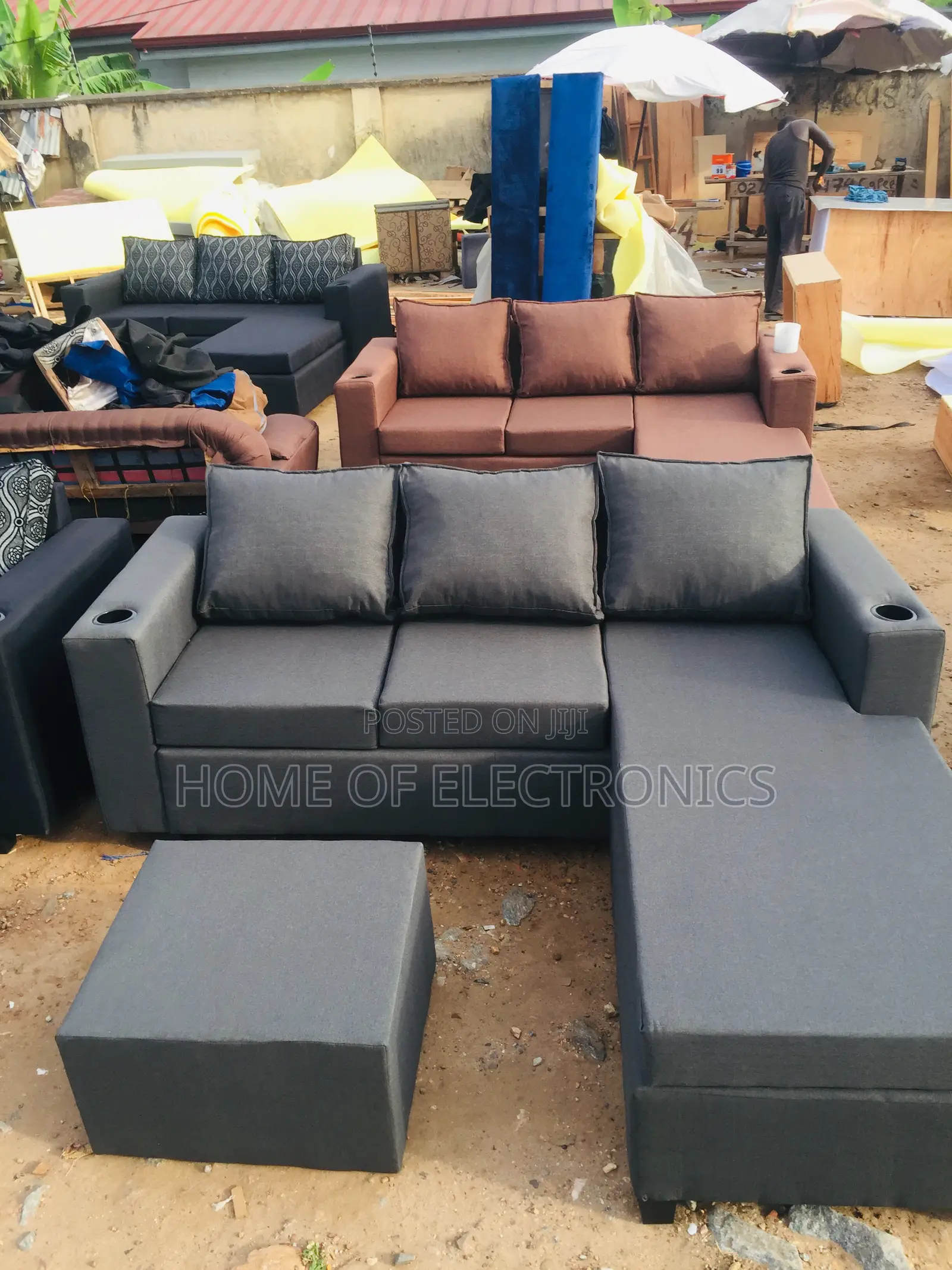 Enjoy Relax in L Shaped Sofa Chair(Black)*
