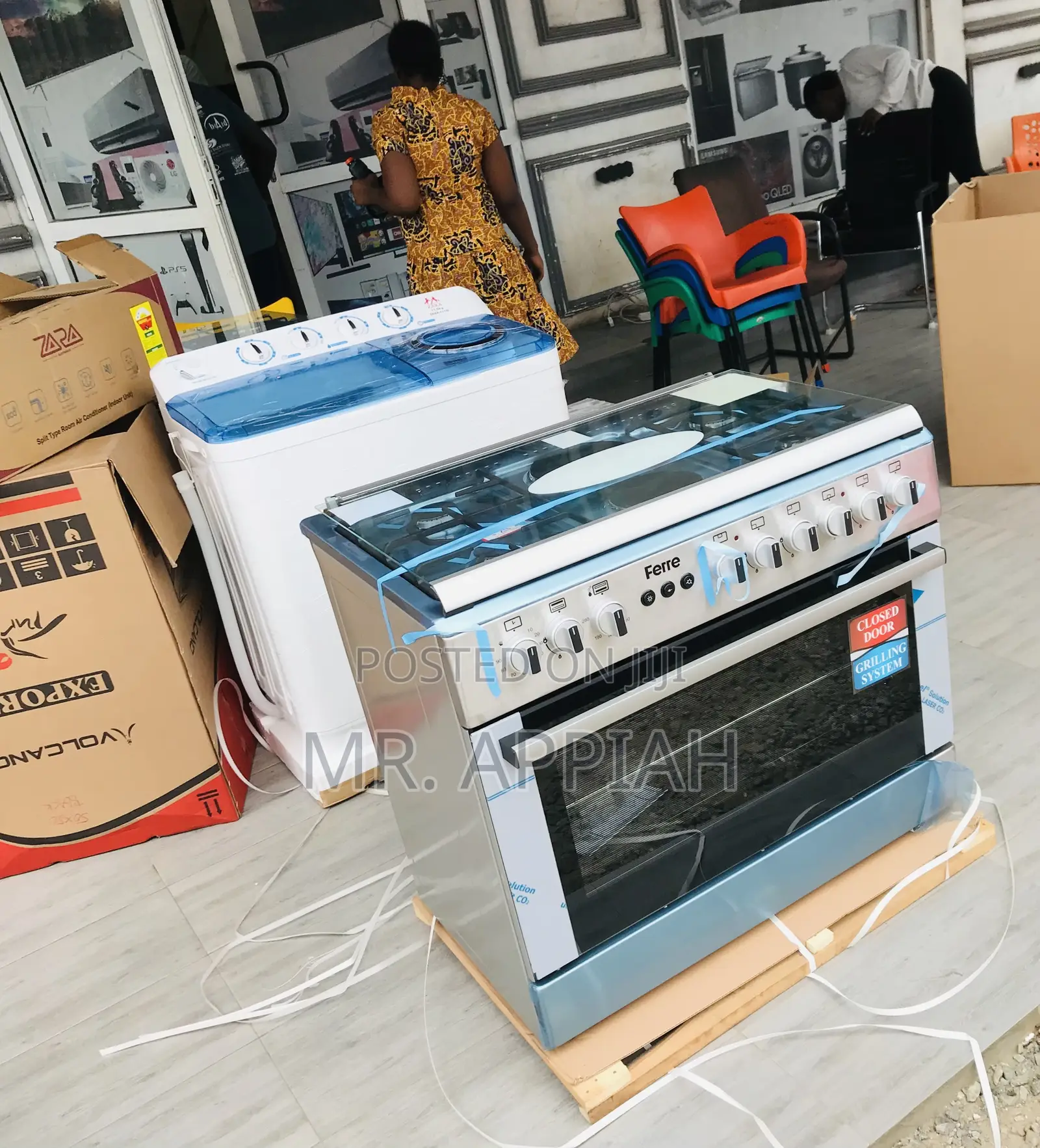 Ferre 60x90 4 Gas + 1 ElectricCooker With Oven Grill,Gray