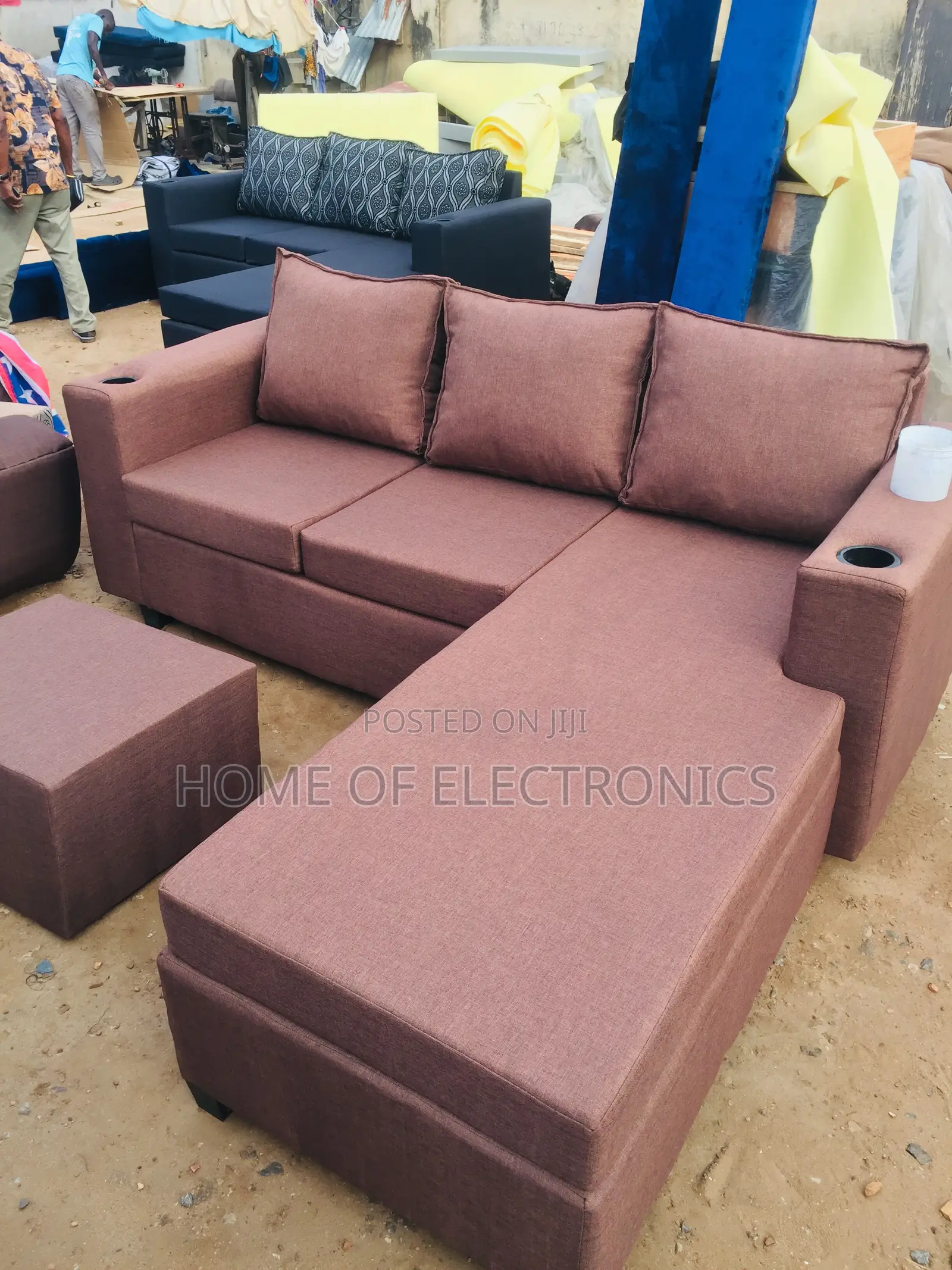 Quality Authentic Fabric L Shaped Sofa Chair