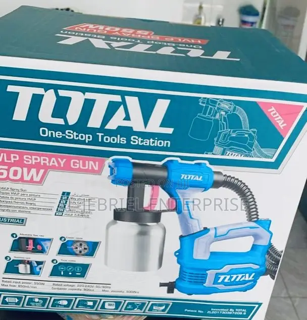 Total 550 Watts HVLP Floor Based Spray Gun With Aluminum Can