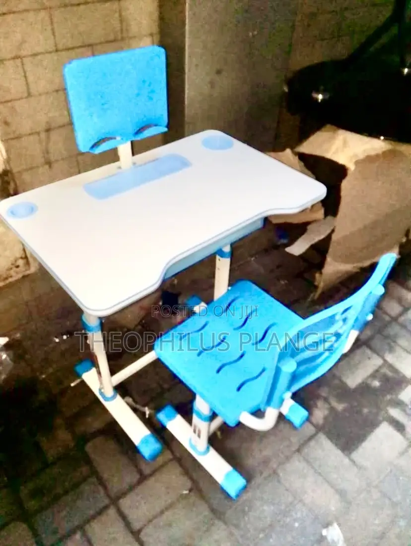 Kids Adjustable Study Table and Chair With Tablet Holder