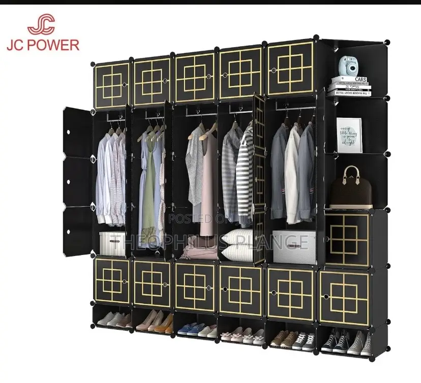 20 Cubes Plastic Wardrobe With Shoe Rack