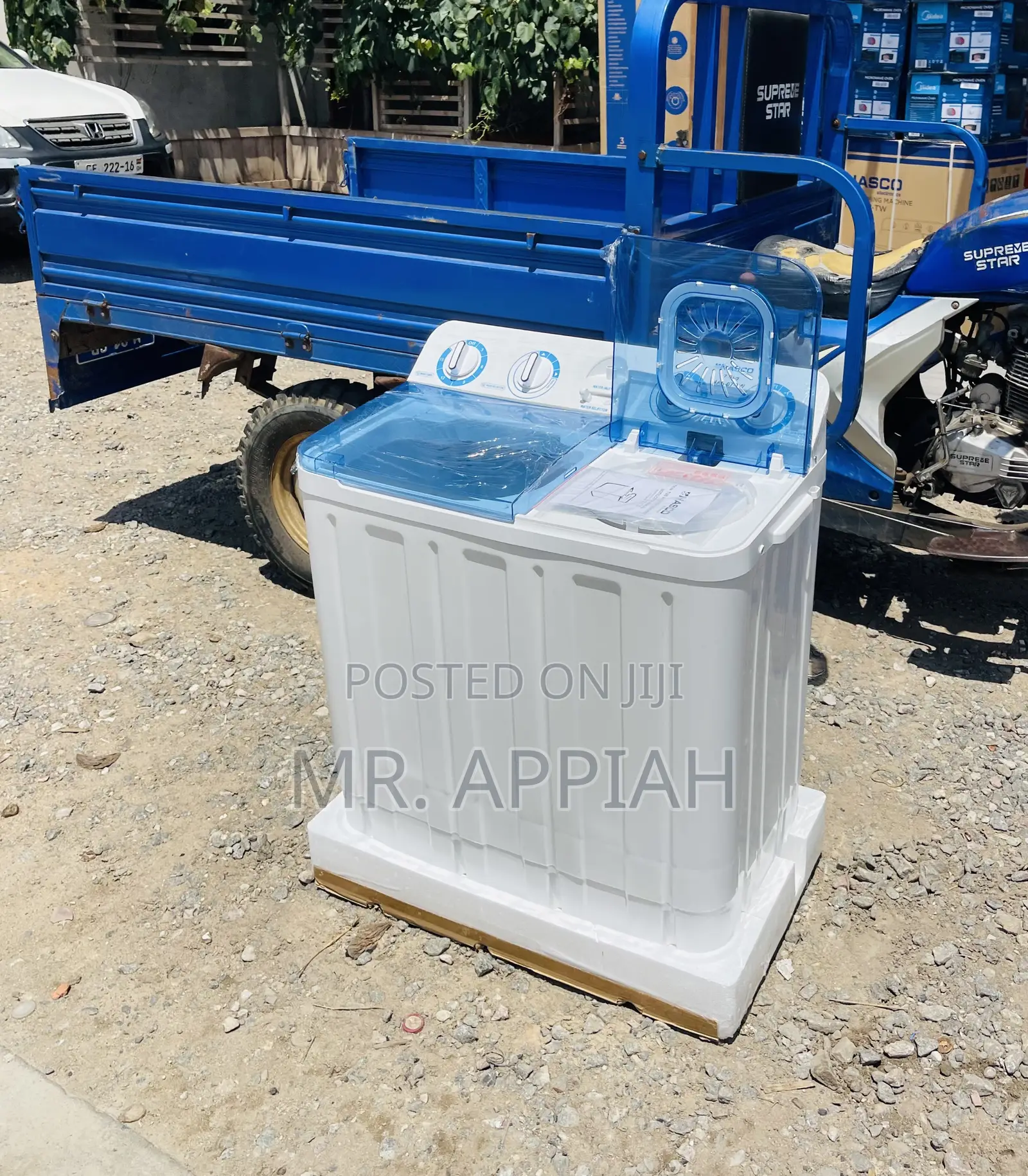 Unique Nasco 7kg Semi-Auto Electric Washing Machine, White