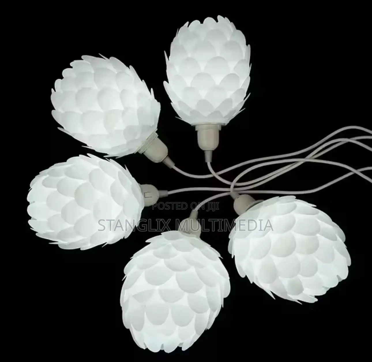 White Pendant Light With Bulbs