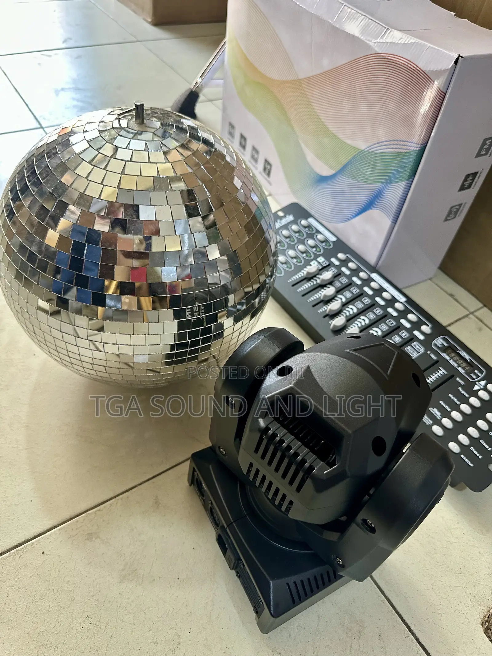 Mirror Ball, LED Spotlight and Mixer