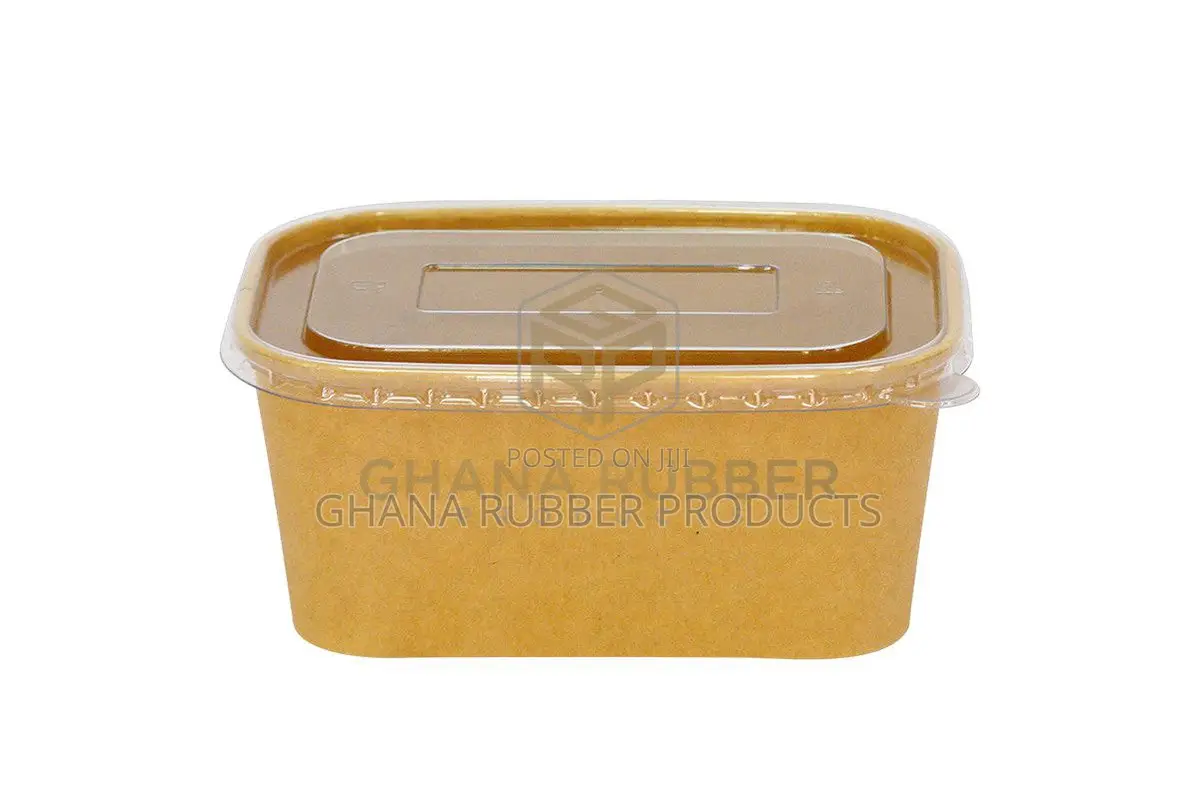 Kraft Rectangular Container 1000ml + Lids (300pcs)